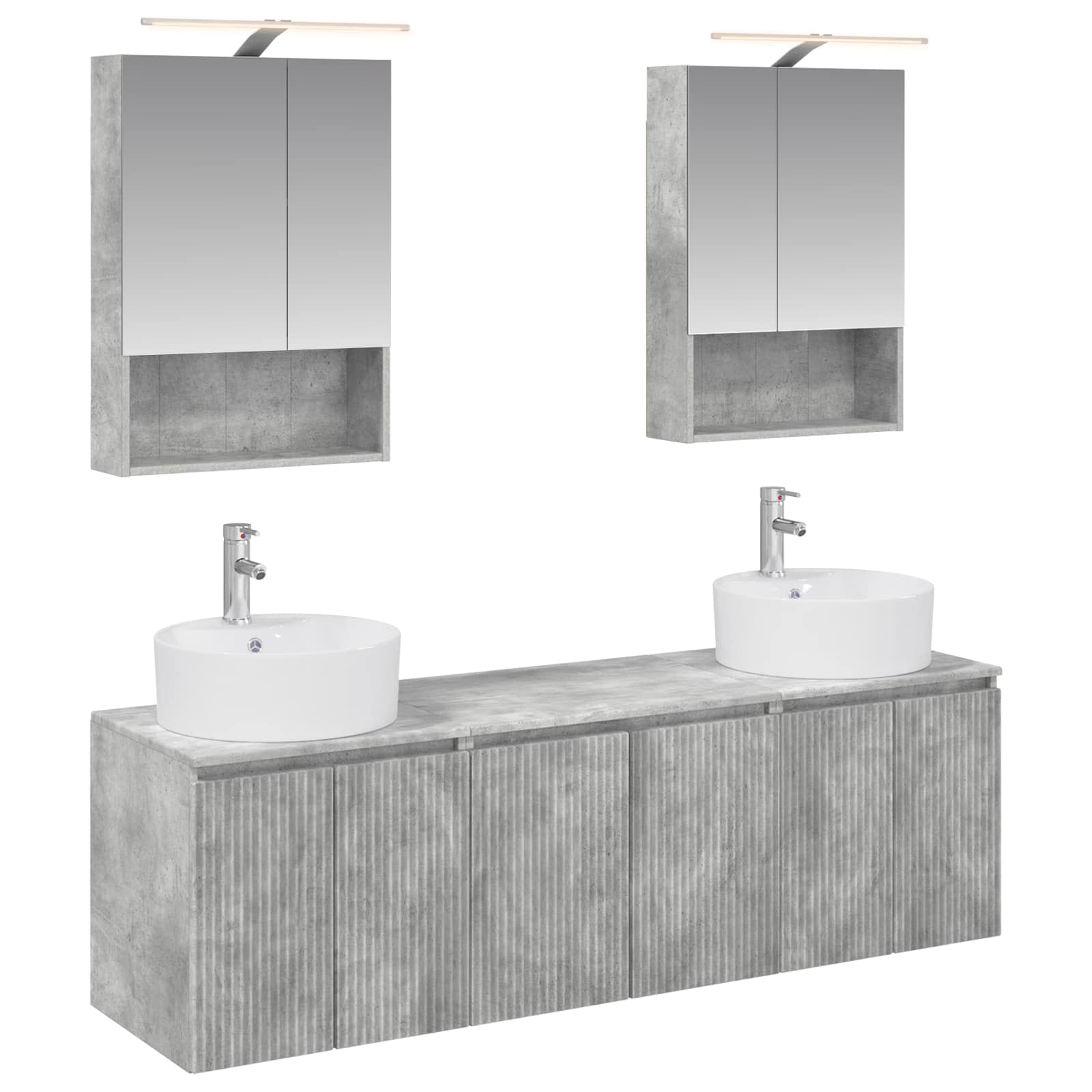 Set ormarića za kupaonicu 5 pcs Betonska siva Konstruirano drvo