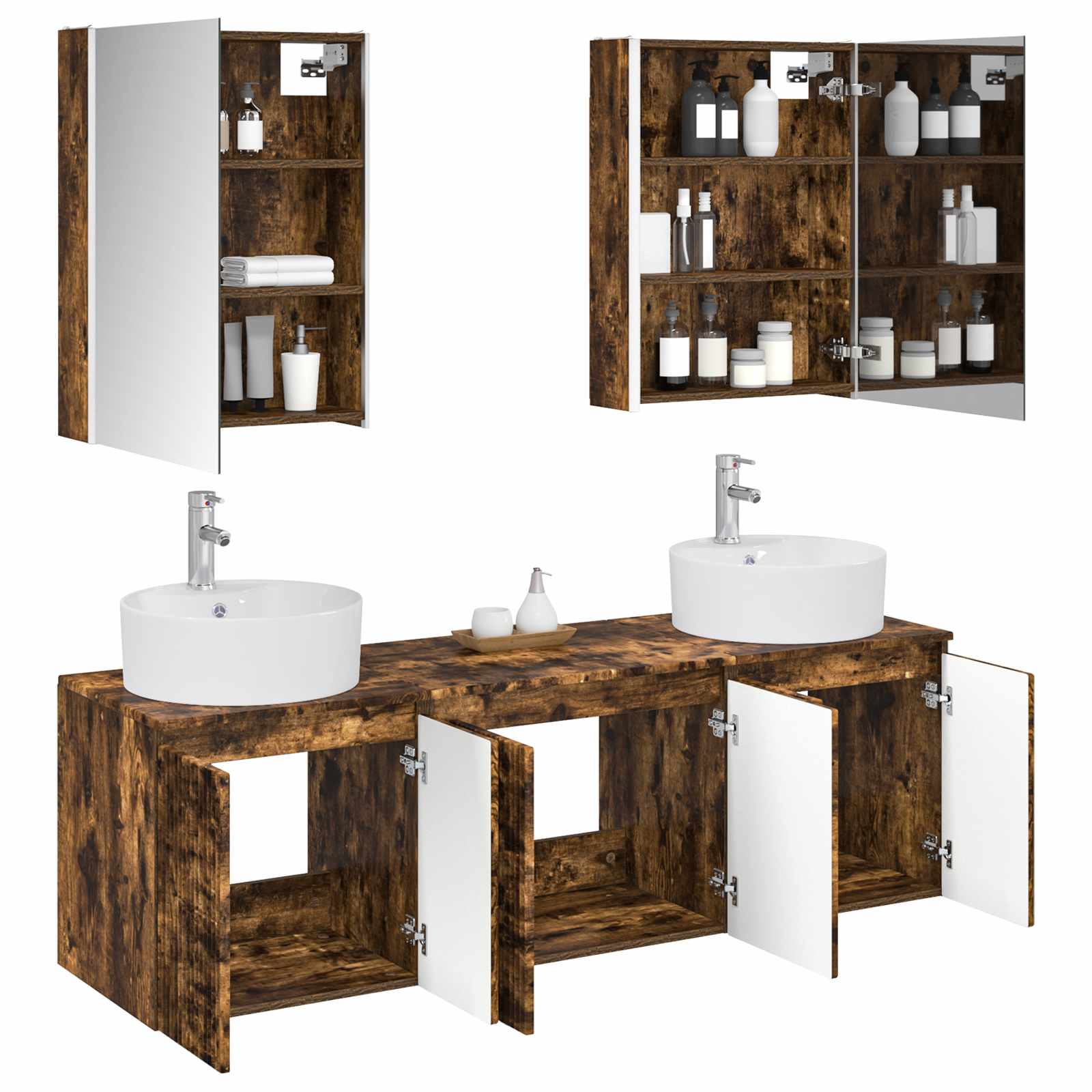 Set ormarića za kupaonicu 5 pcs Dimljeni hrast