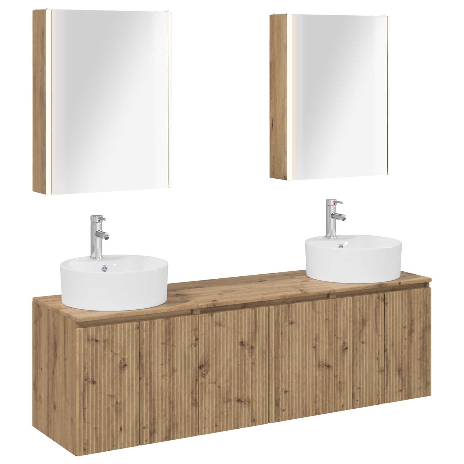 Set ormarića za kupaonicu 5 pcs Hrast artisan Konstruirano drvo