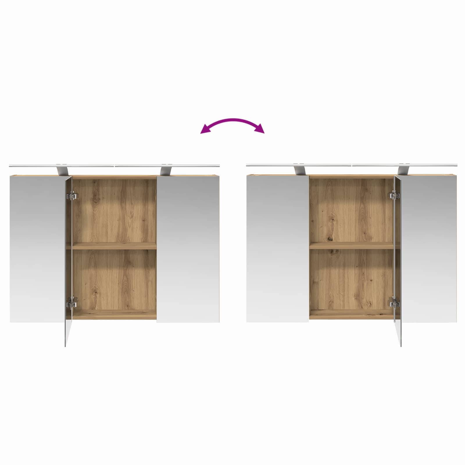 Set ormarića za kupaonicu 4 pcs Hrast artisan Konstruirano drvo