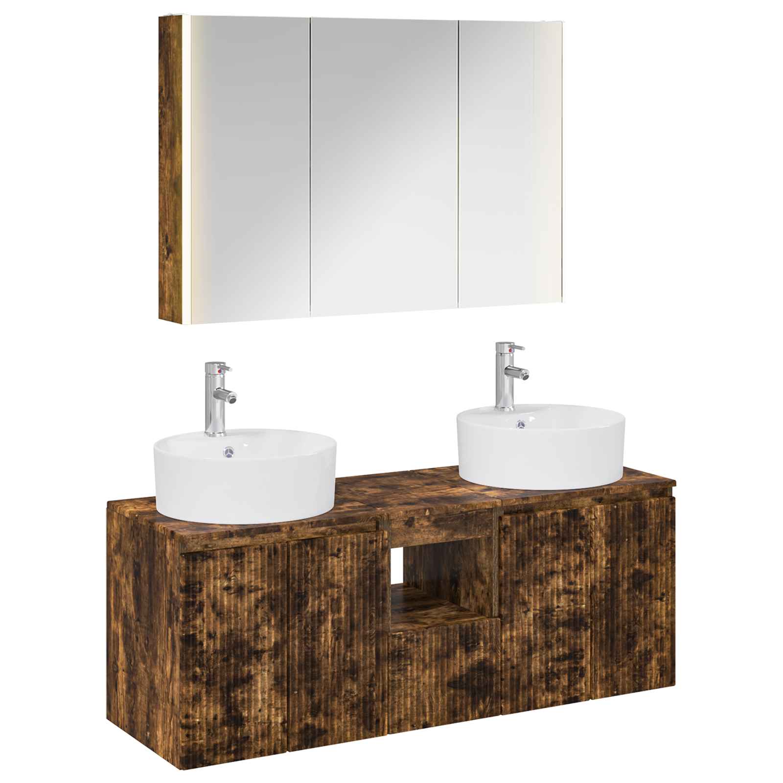 Set ormarića za kupaonicu 4 pcs Dimljeni hrast