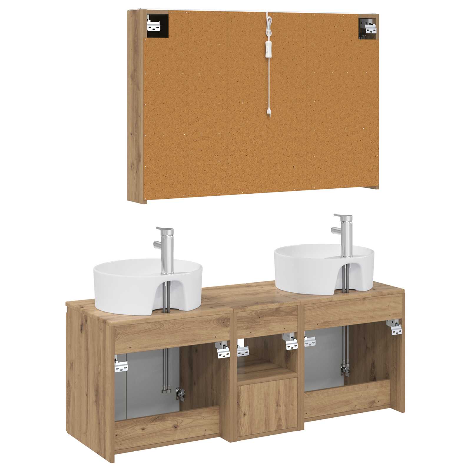 Set ormarića za kupaonicu 4 pcs Hrast artisan Konstruirano drvo