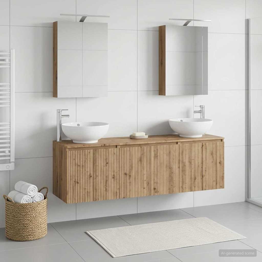 Set ormarića za kupaonicu 5 pcs Hrast artisan Konstruirano drvo