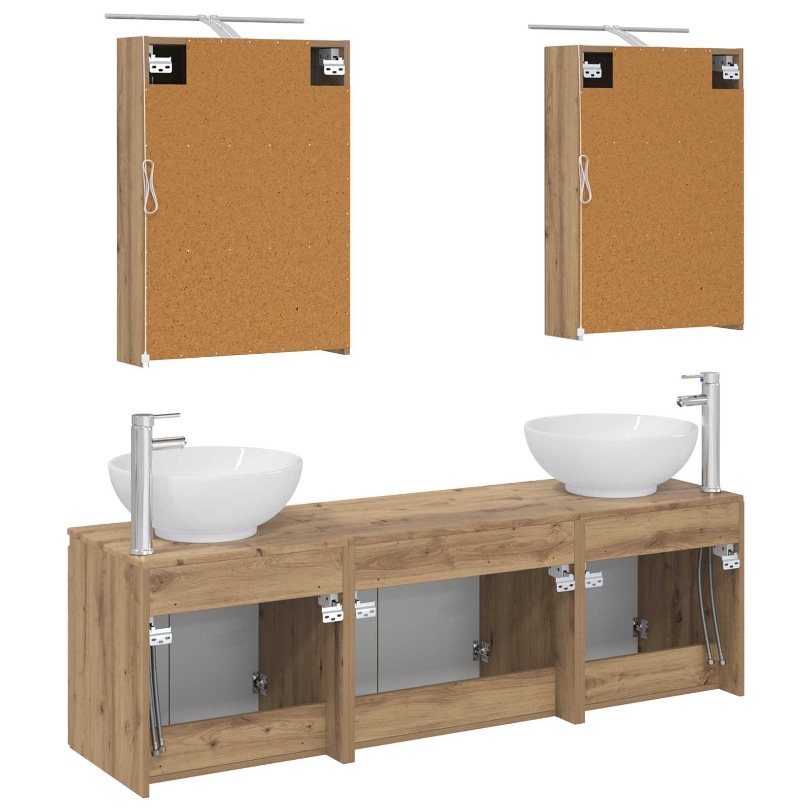 Set ormarića za kupaonicu 5 pcs Hrast artisan Konstruirano drvo