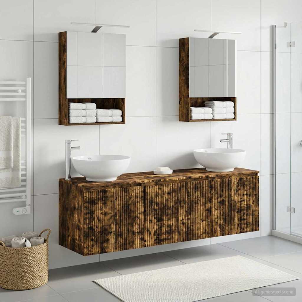 Set ormarića za kupaonicu 5 pcs Dimljeni hrast