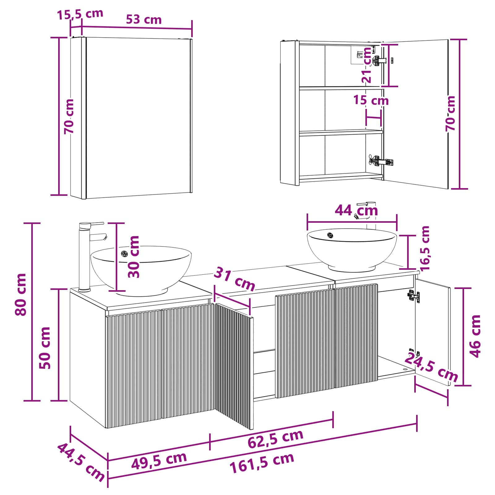 Set ormarića za kupaonicu 5 pcs Betonska siva Konstruirano drvo