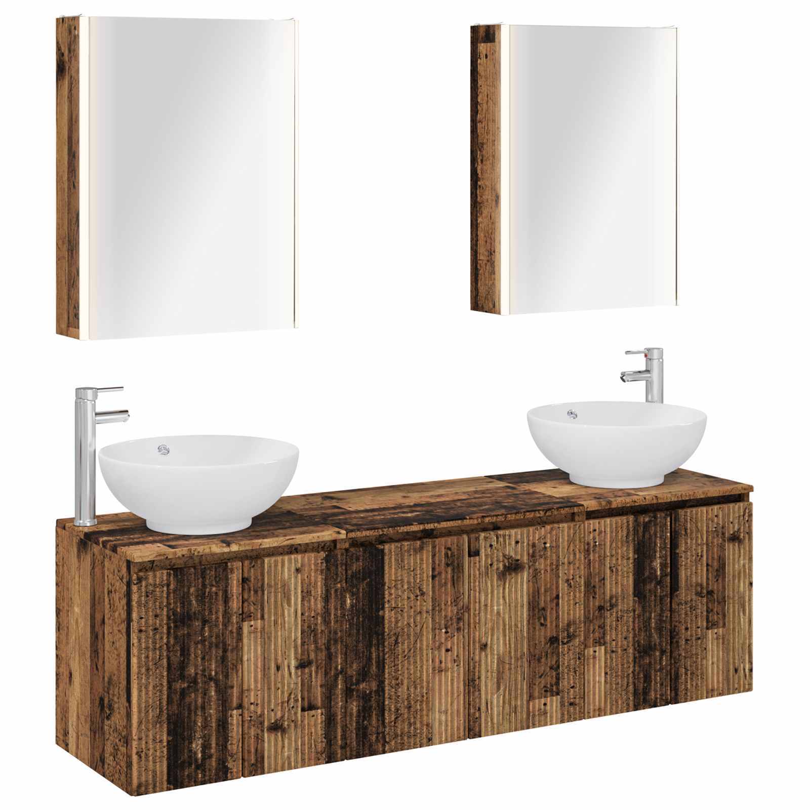 Set ormarića za kupaonicu 5 pcs Staro drvo Konstruirano drvo