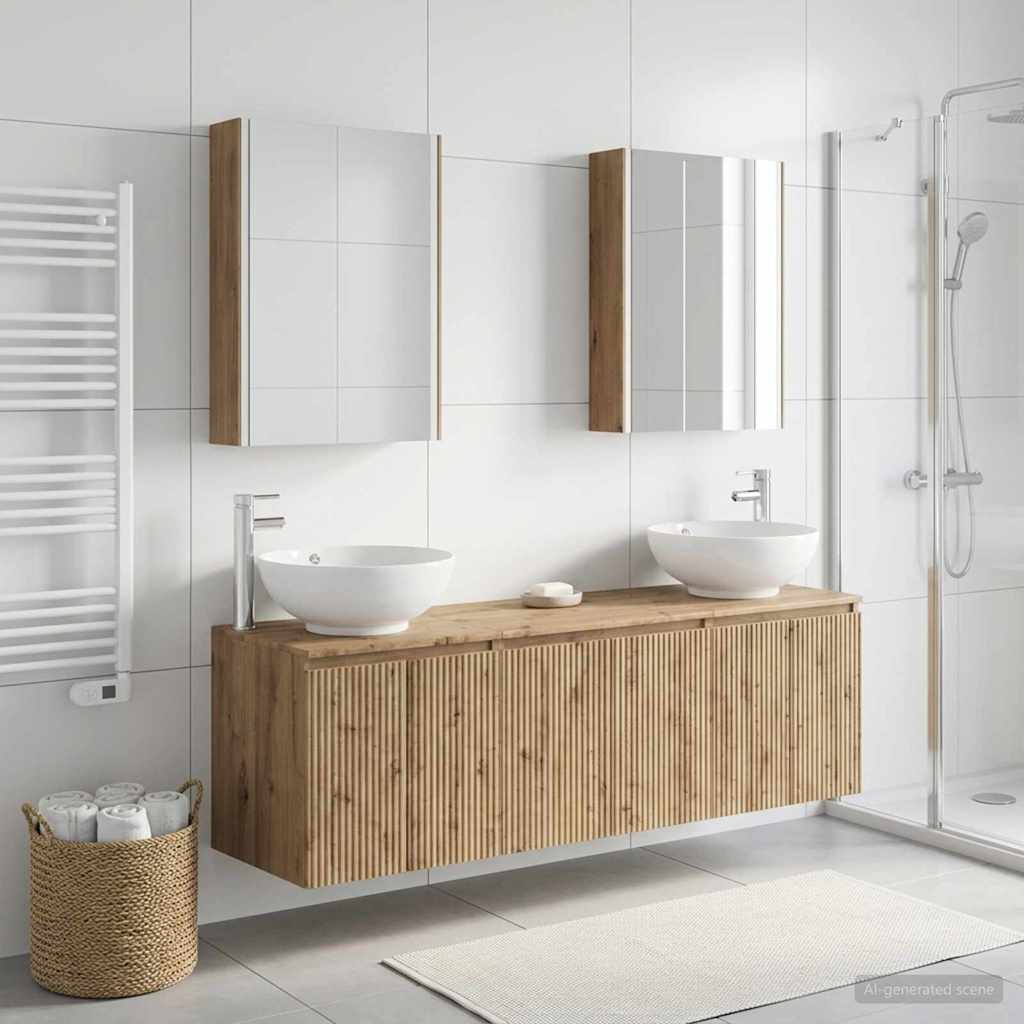 Set ormarića za kupaonicu 5 pcs Hrast artisan Konstruirano drvo