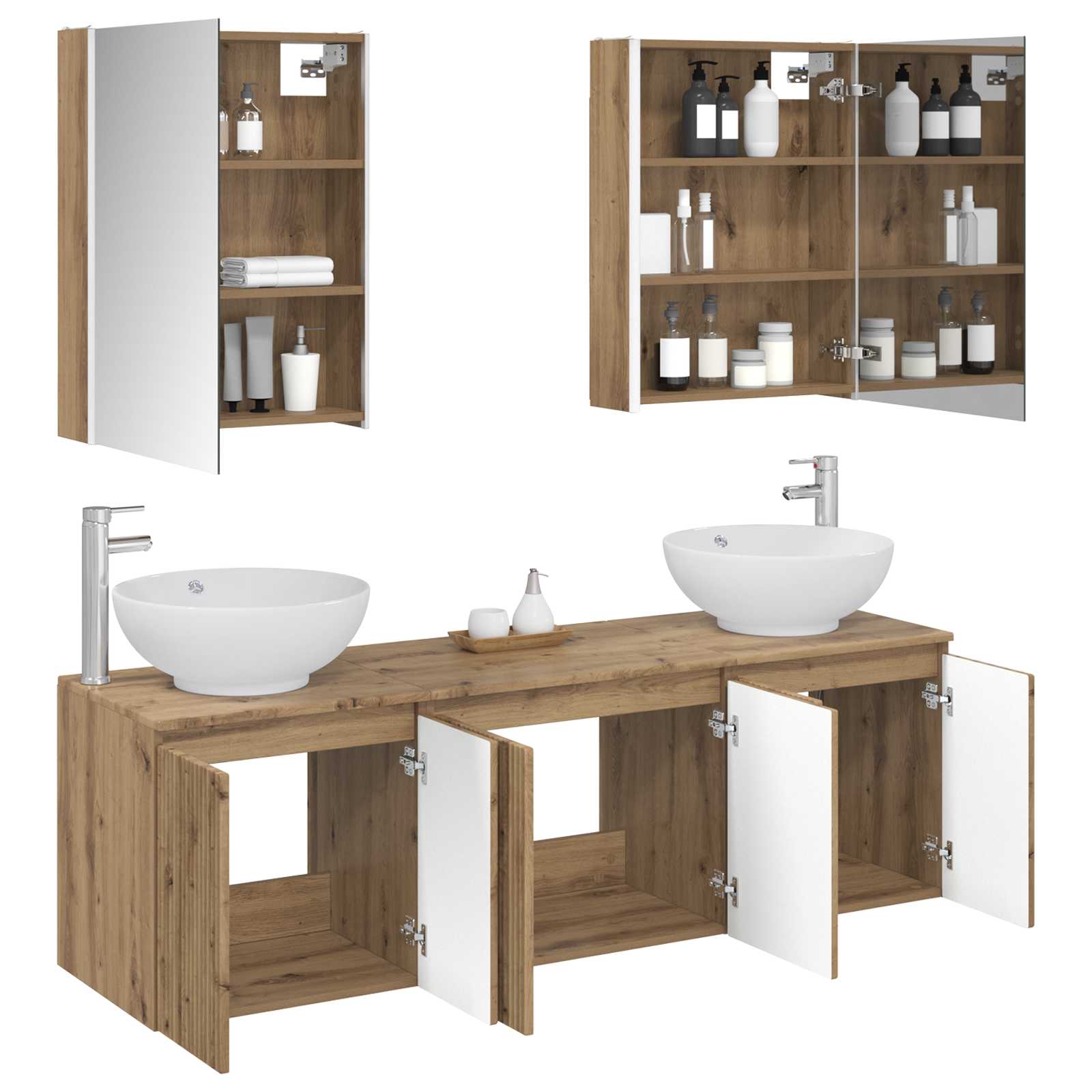 Set ormarića za kupaonicu 5 pcs Hrast artisan Konstruirano drvo