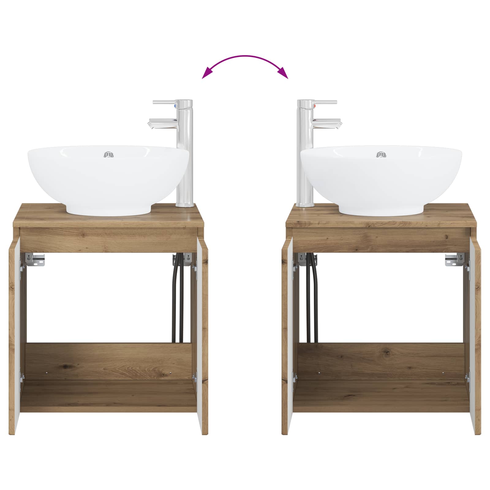 Set ormarića za kupaonicu 4 pcs Hrast artisan Konstruirano drvo