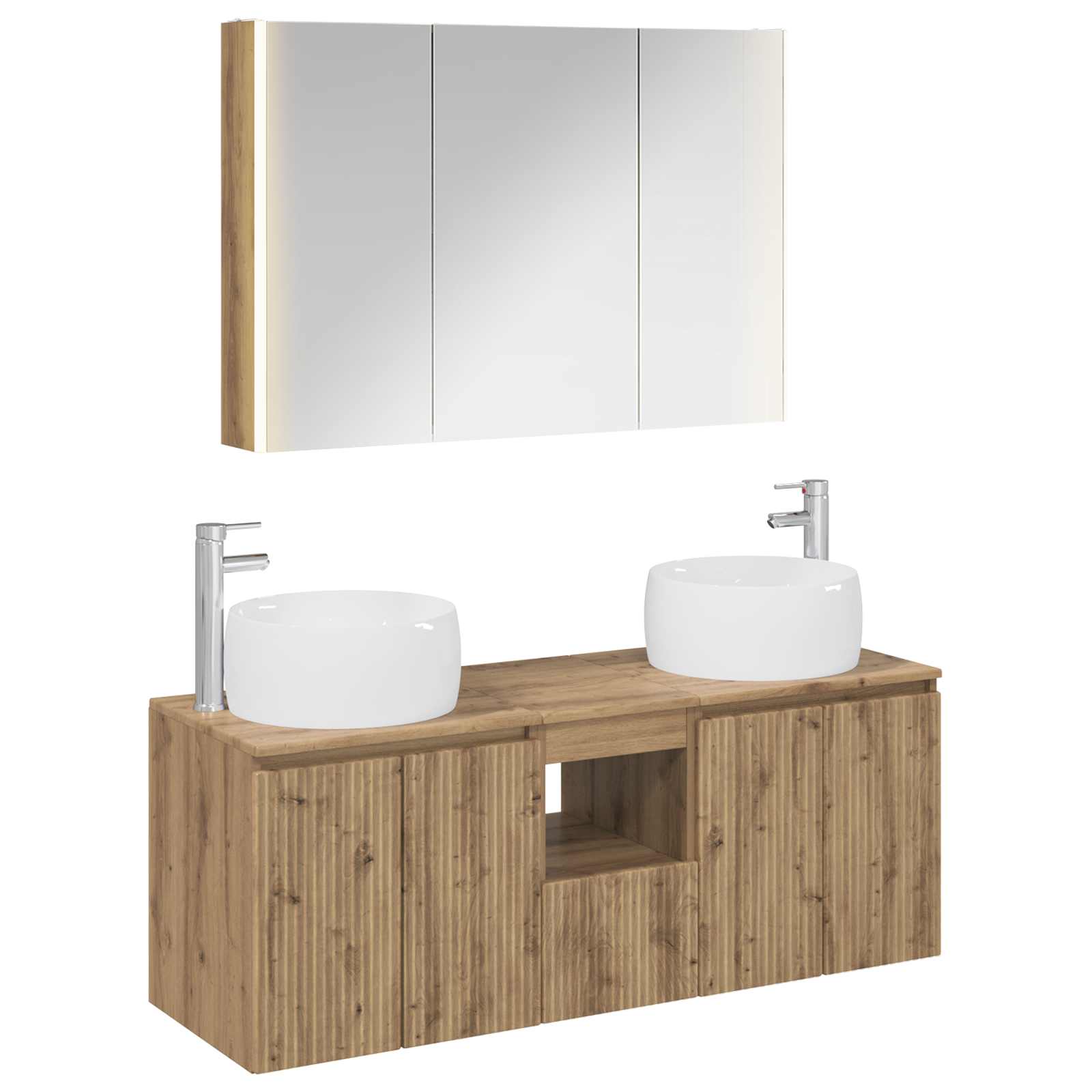 Set ormarića za kupaonicu 4 pcs Hrast artisan Konstruirano drvo