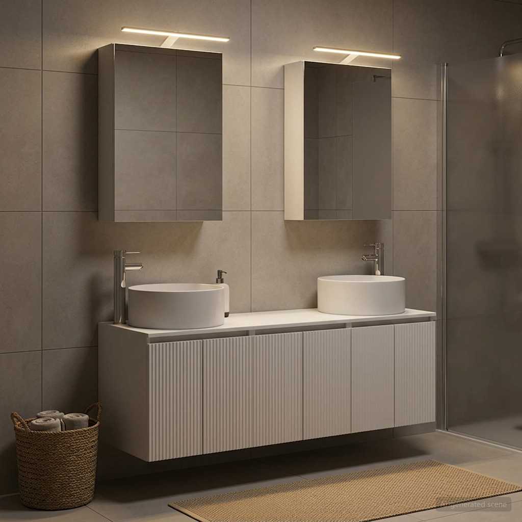 Set ormarića za kupaonicu 5 kom. Bijela Konstruirano drvo