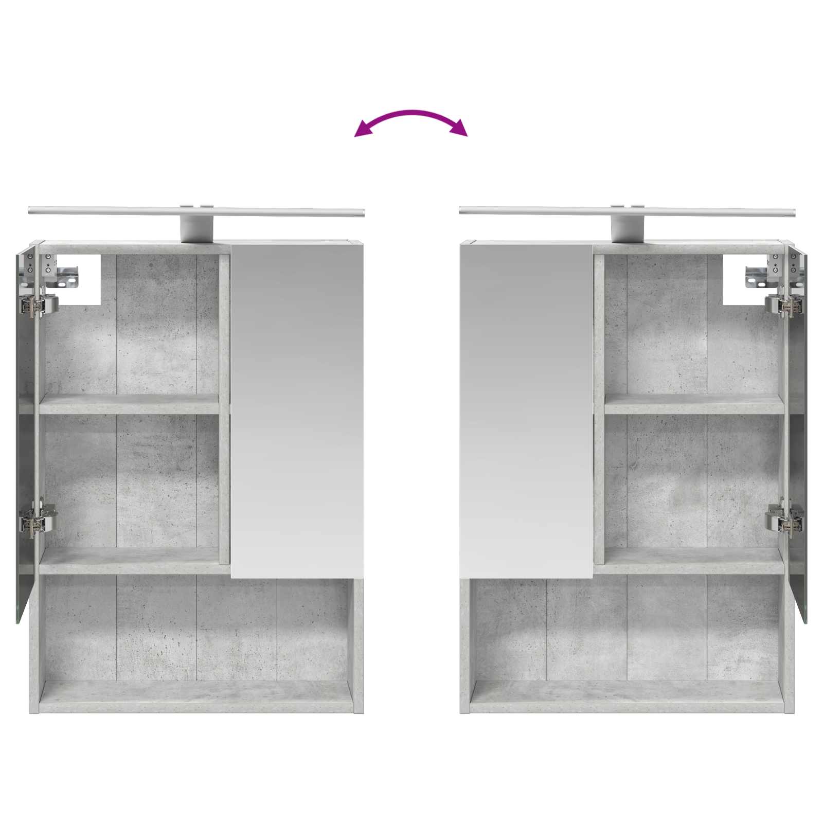 Set ormarića za kupaonicu 5 pcs Betonska siva Konstruirano drvo
