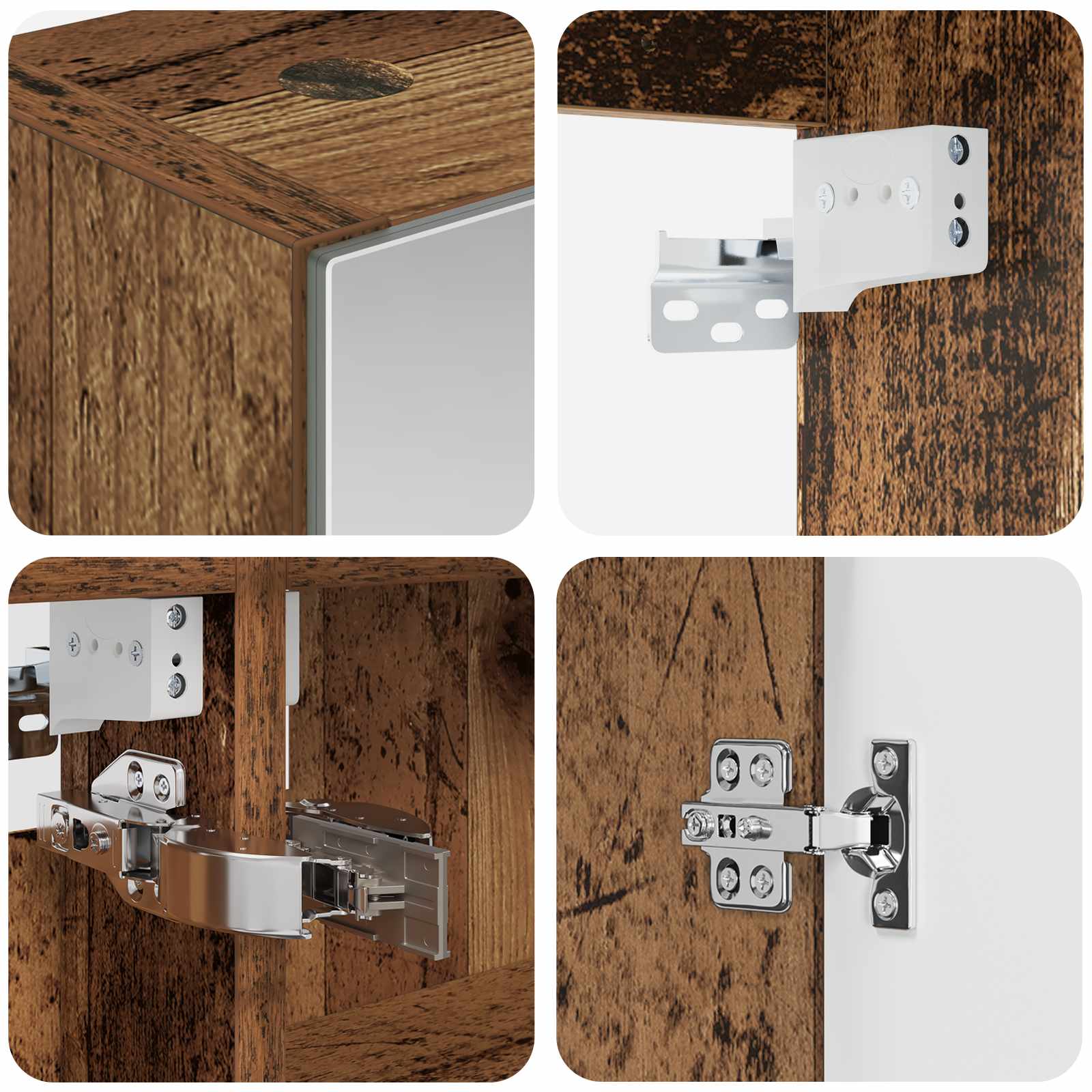 Set ormarića za kupaonicu 5 pcs Staro drvo Konstruirano drvo