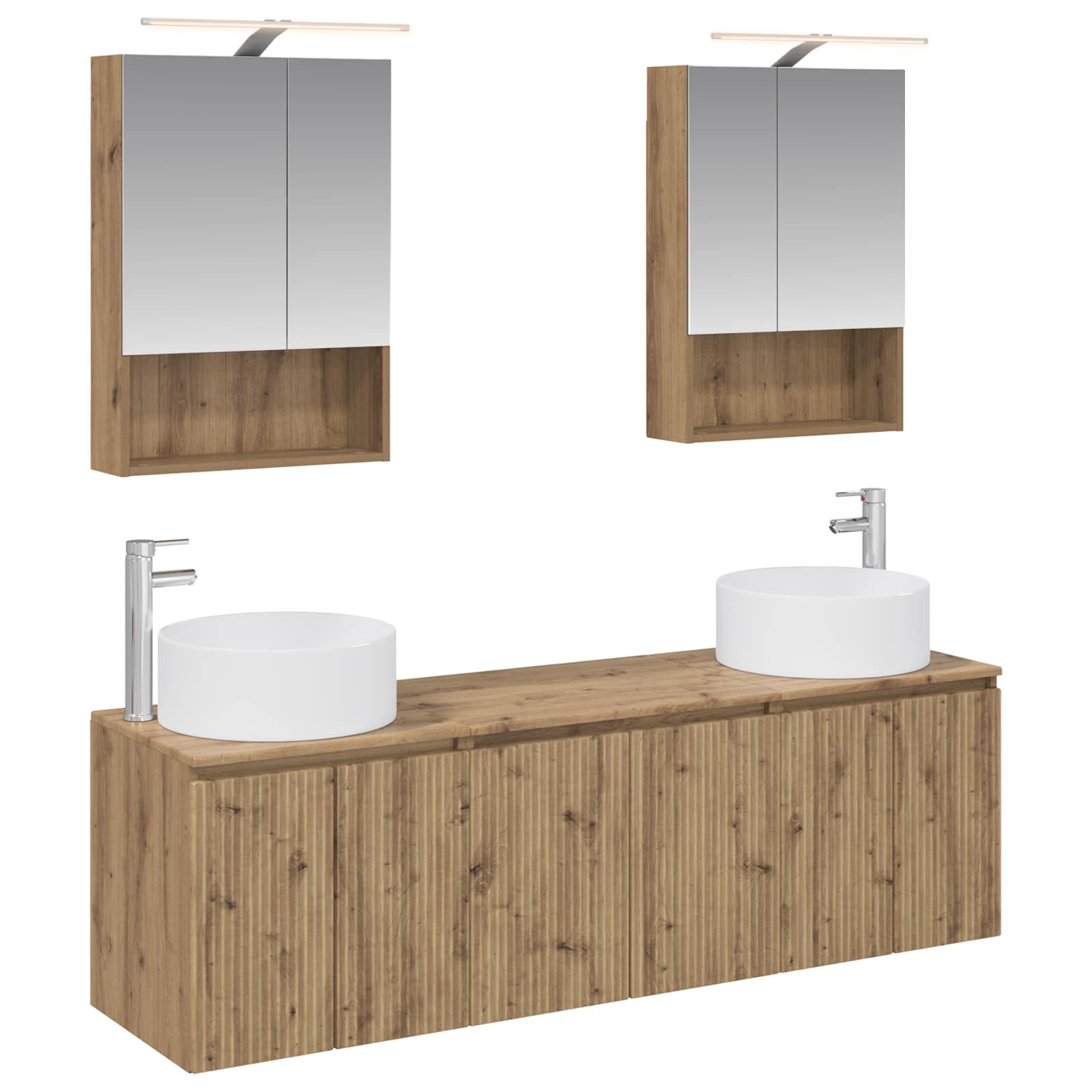 Set ormarića za kupaonicu 5 pcs Hrast artisan Konstruirano drvo