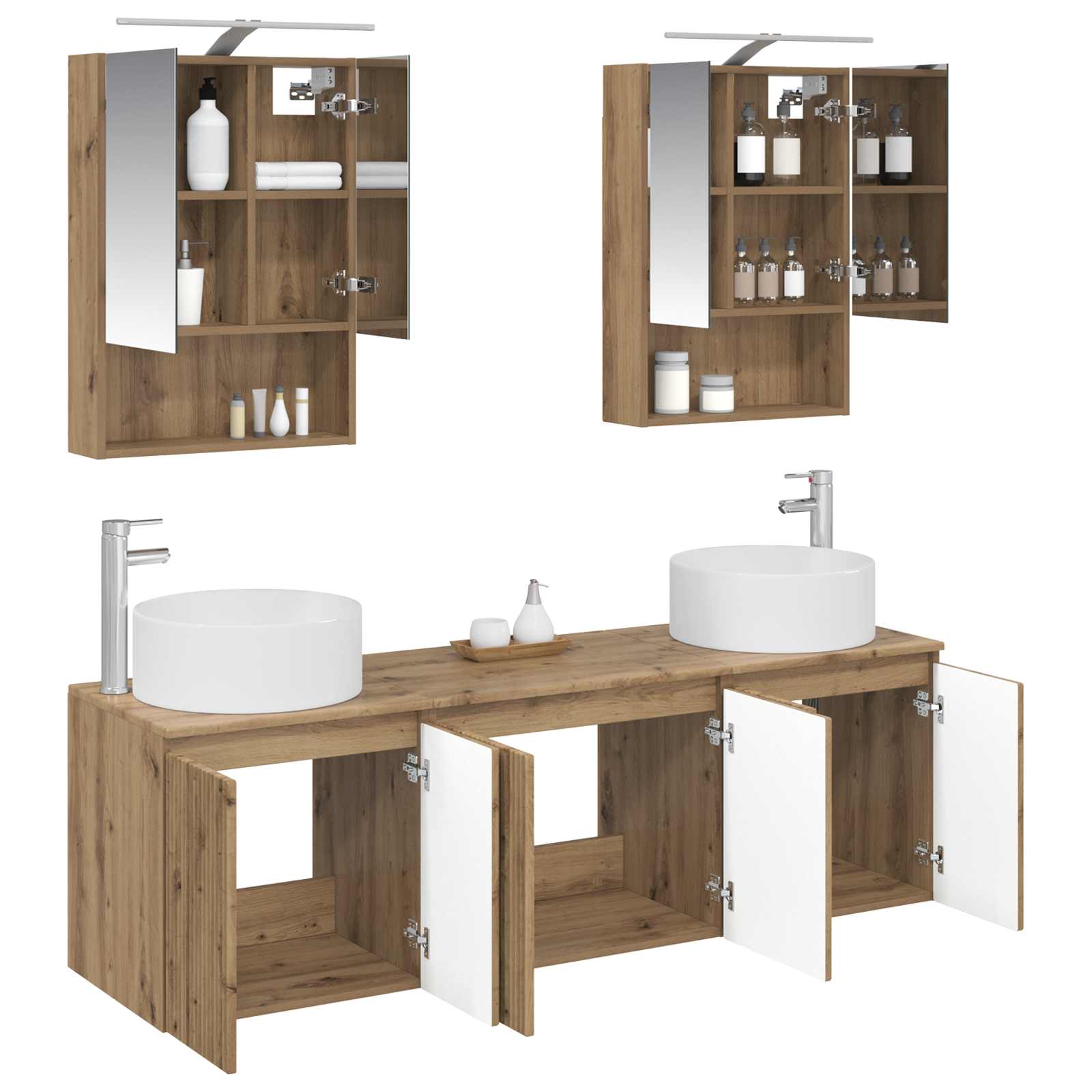 Set ormarića za kupaonicu 5 pcs Hrast artisan Konstruirano drvo