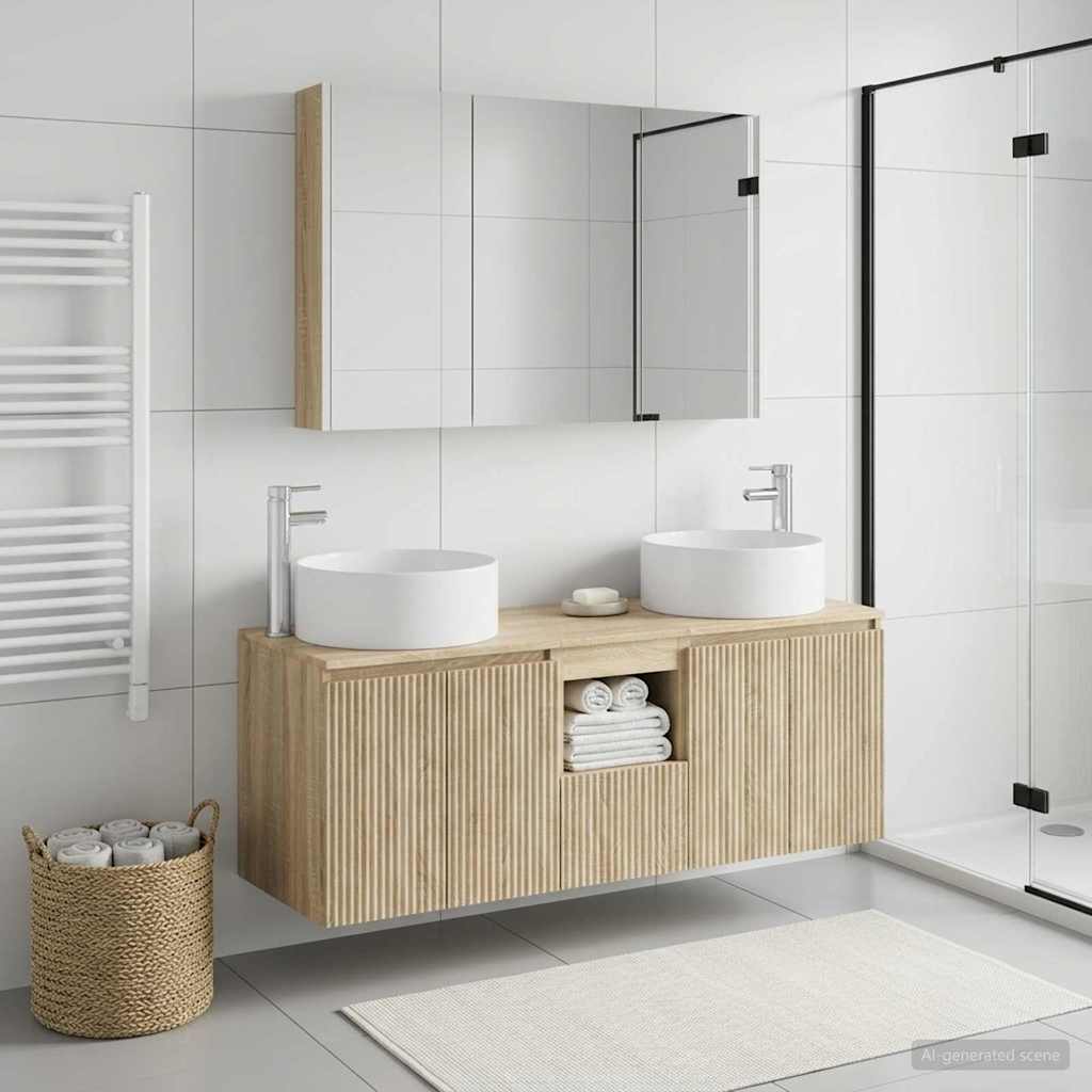 Set ormarića za kupaonicu 4 pcs Hrast sonoma