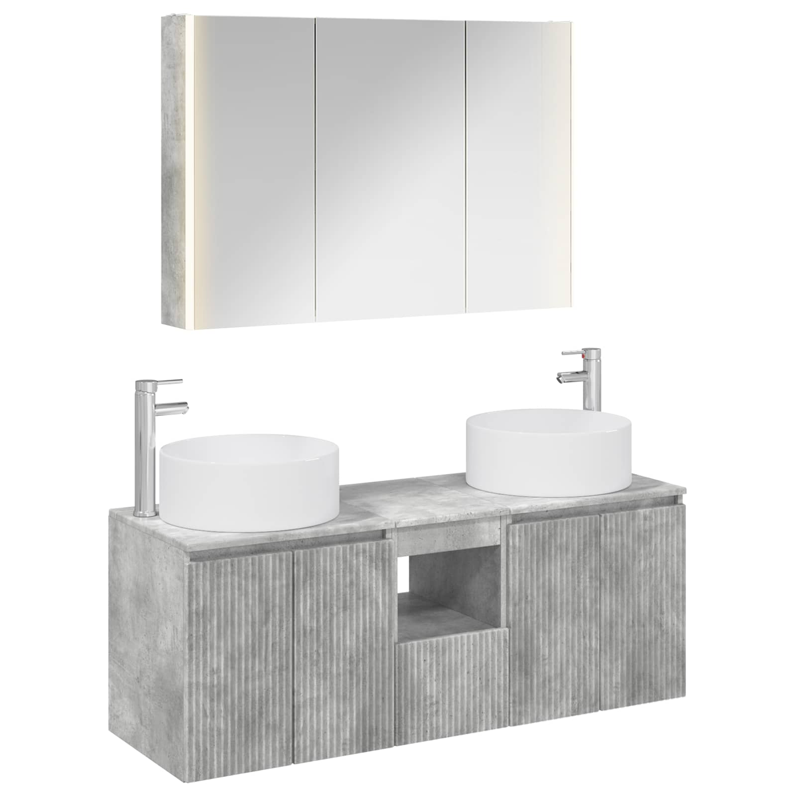 Set ormarića za kupaonicu 4 pcs Betonska siva