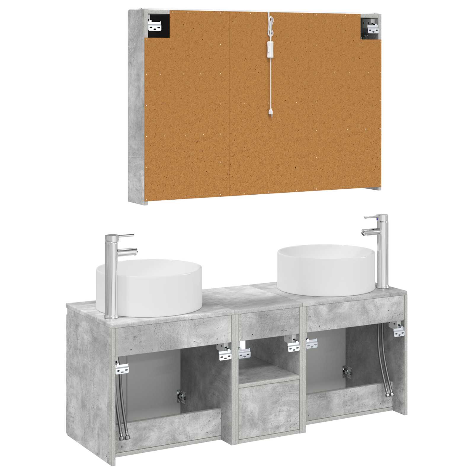 Set ormarića za kupaonicu 4 pcs Betonska siva