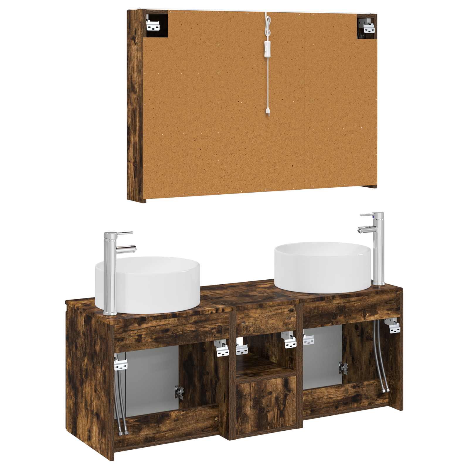 Set ormarića za kupaonicu 4 pcs Dimljeni hrast