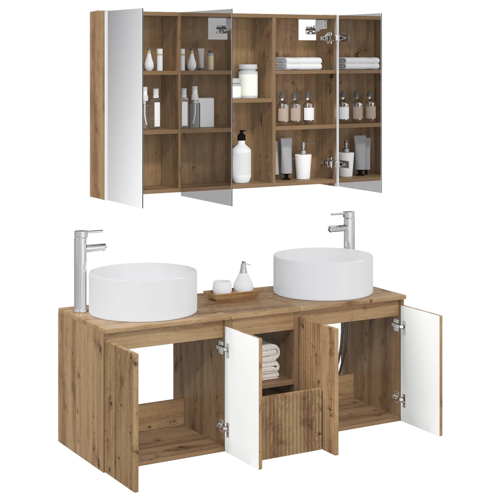 Set ormarića za kupaonicu 4 pcs Hrast artisan