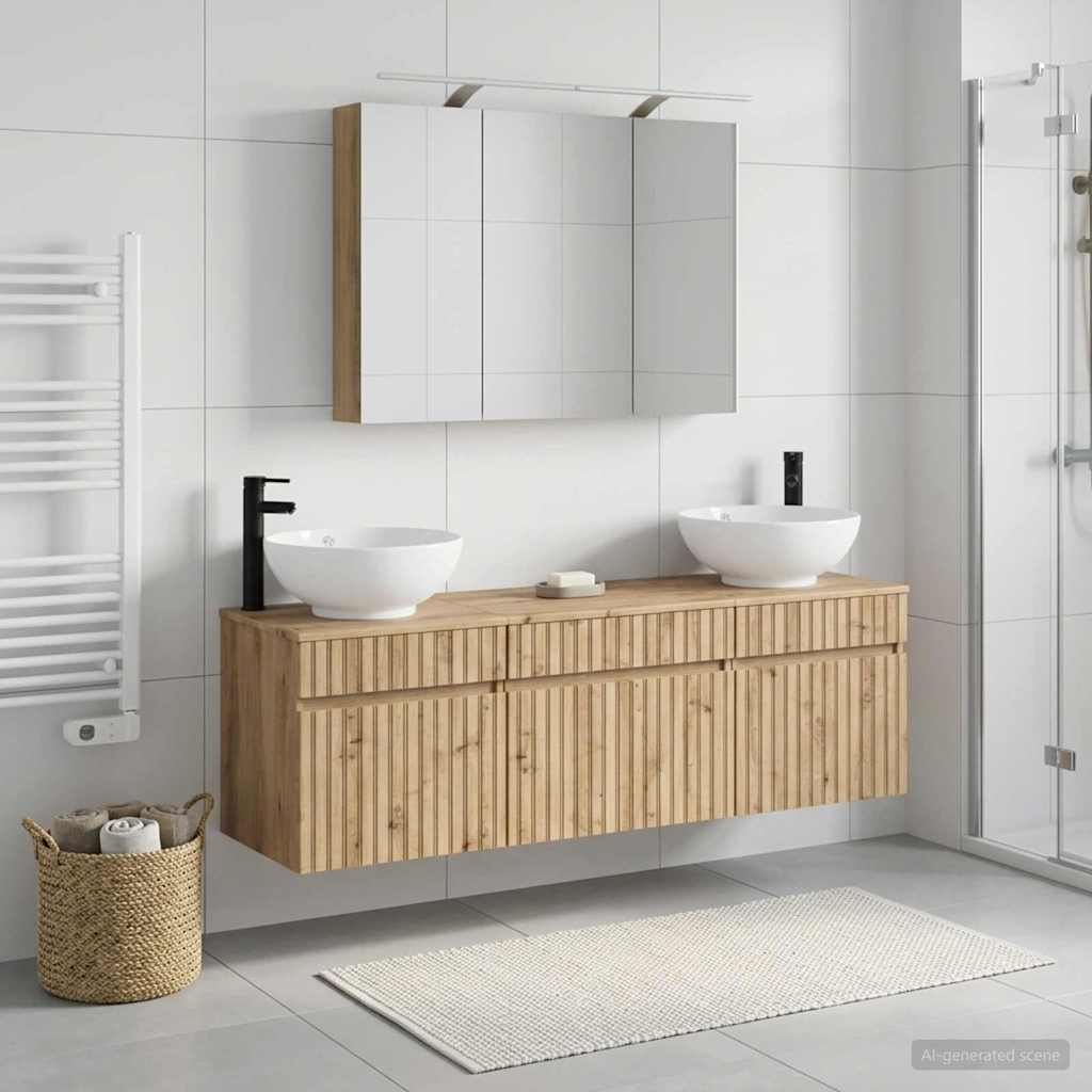 Set ormarića za kupaonicu 4 pcs Hrast artisan