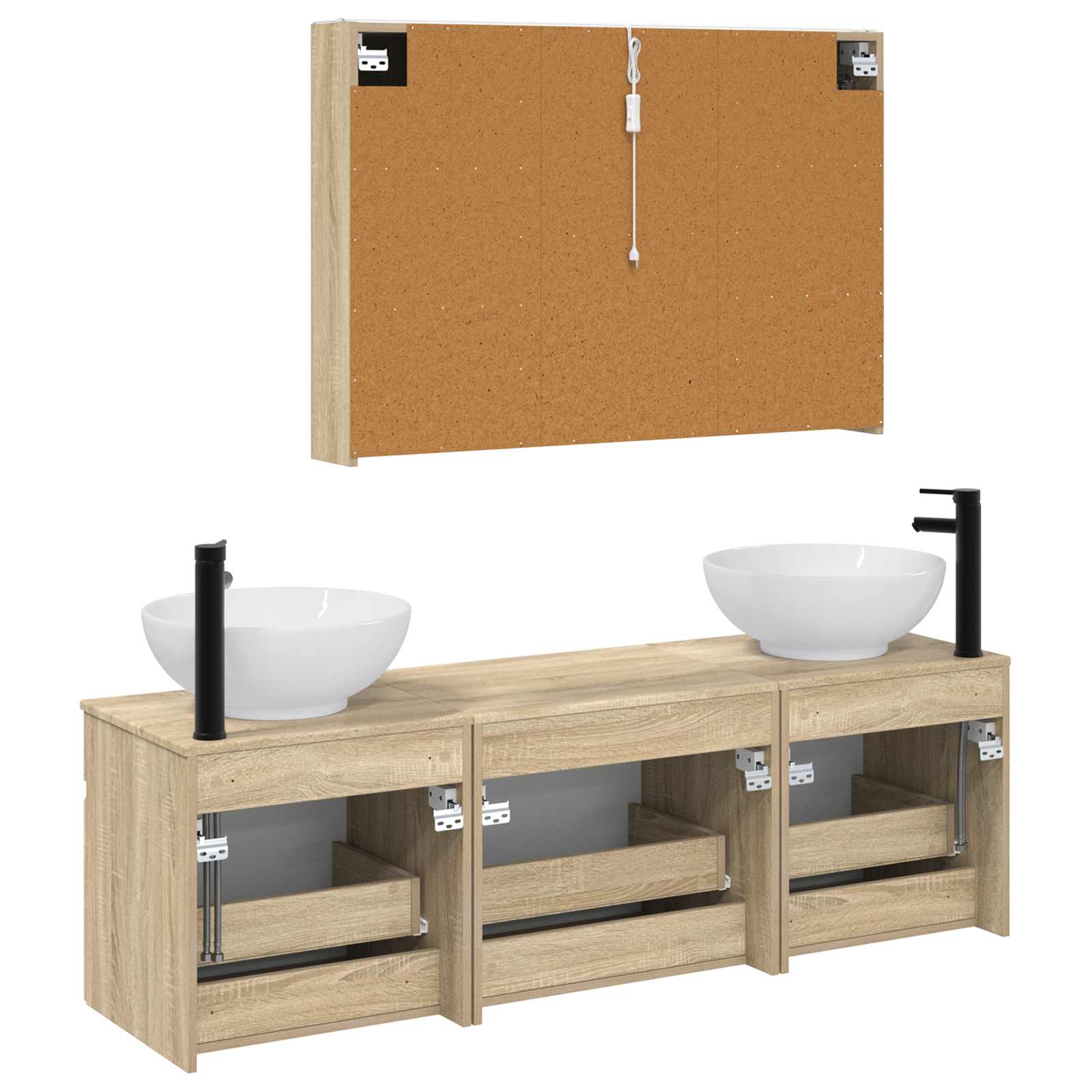 Set ormarića za kupaonicu 4 pcs Hrast sonoma