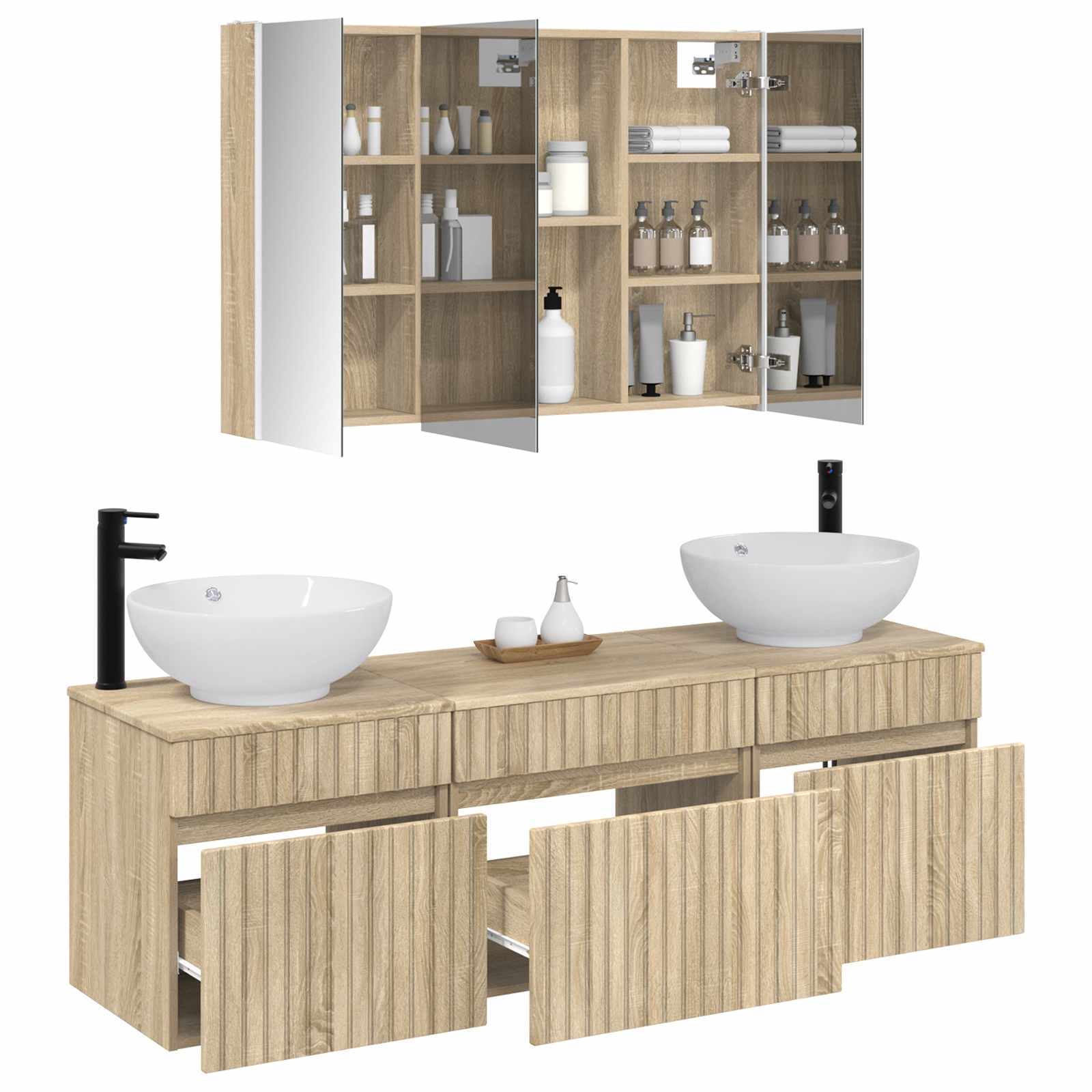 Set ormarića za kupaonicu 4 pcs Hrast sonoma