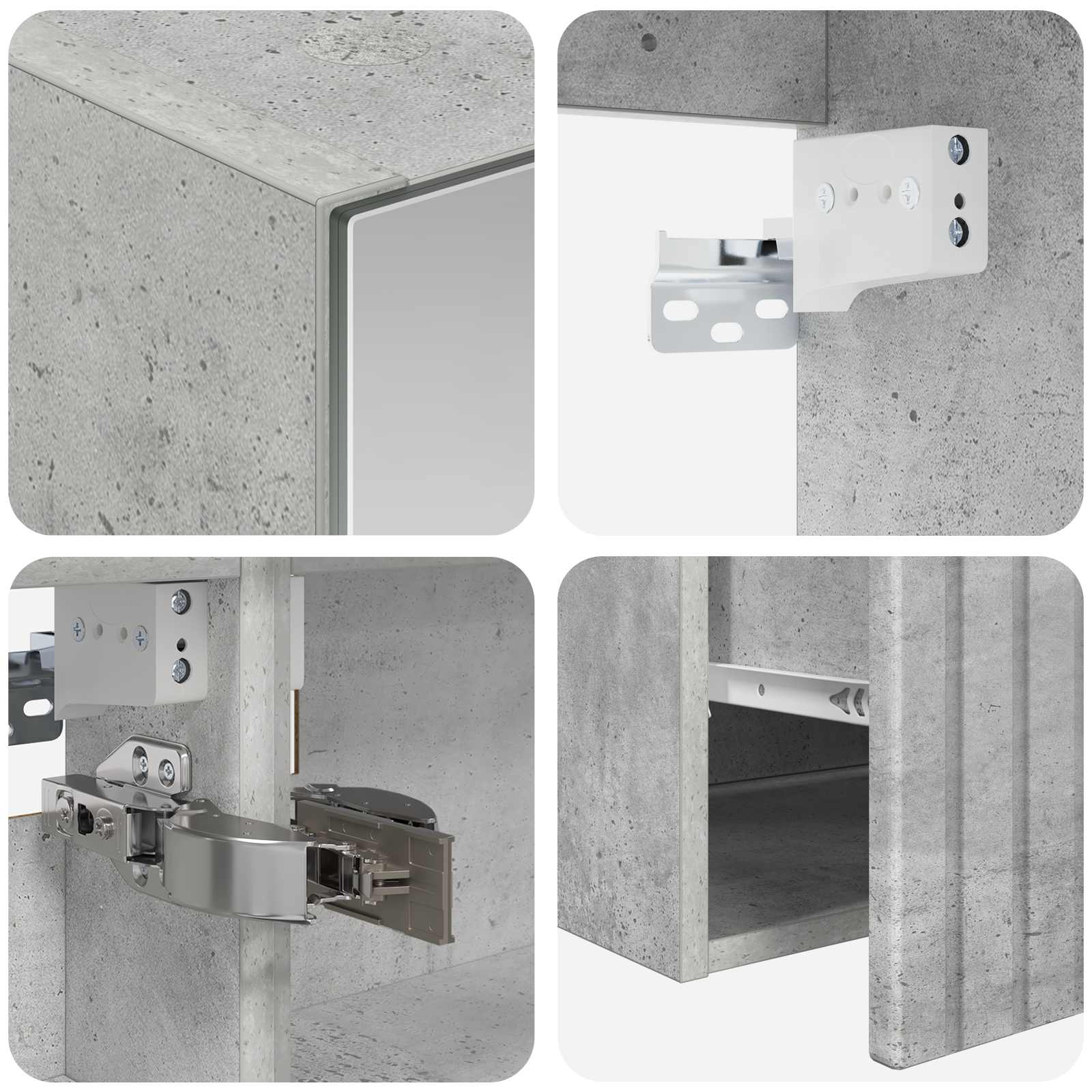 Set ormarića za kupaonicu 4 pcs Betonska siva