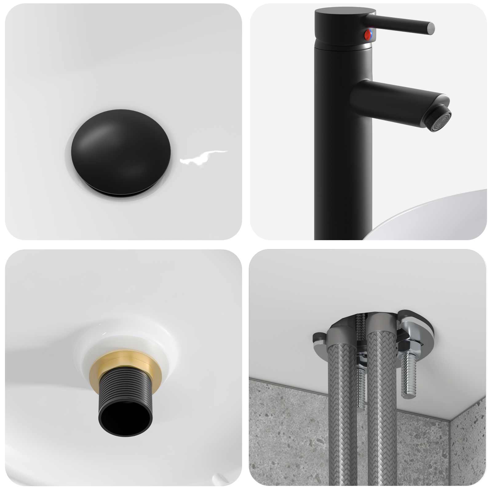 Set ormarića za kupaonicu 4 pcs Betonska siva