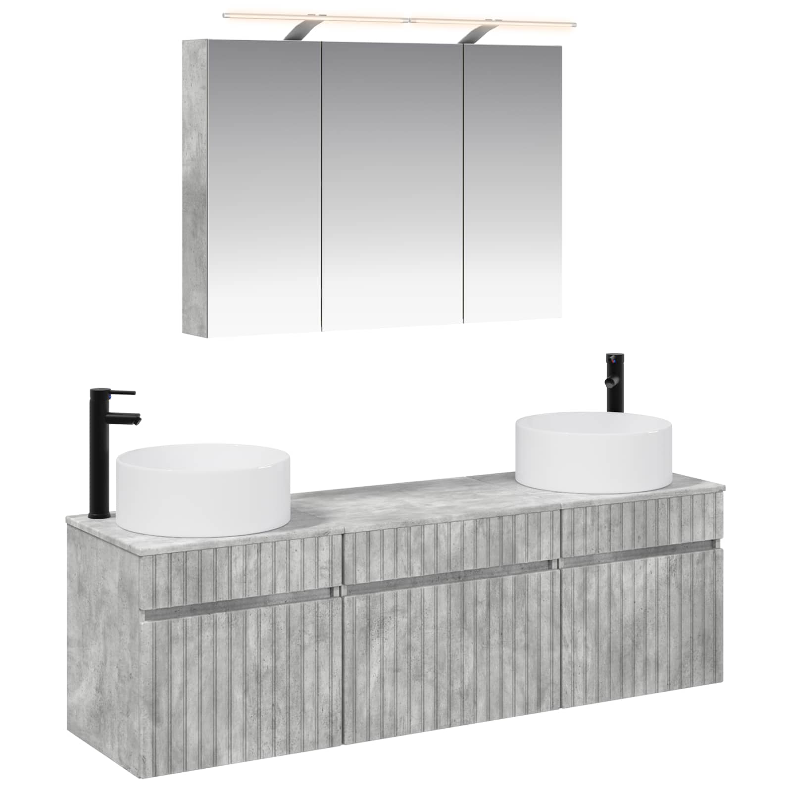 Set ormarića za kupaonicu 4 pcs Betonska siva