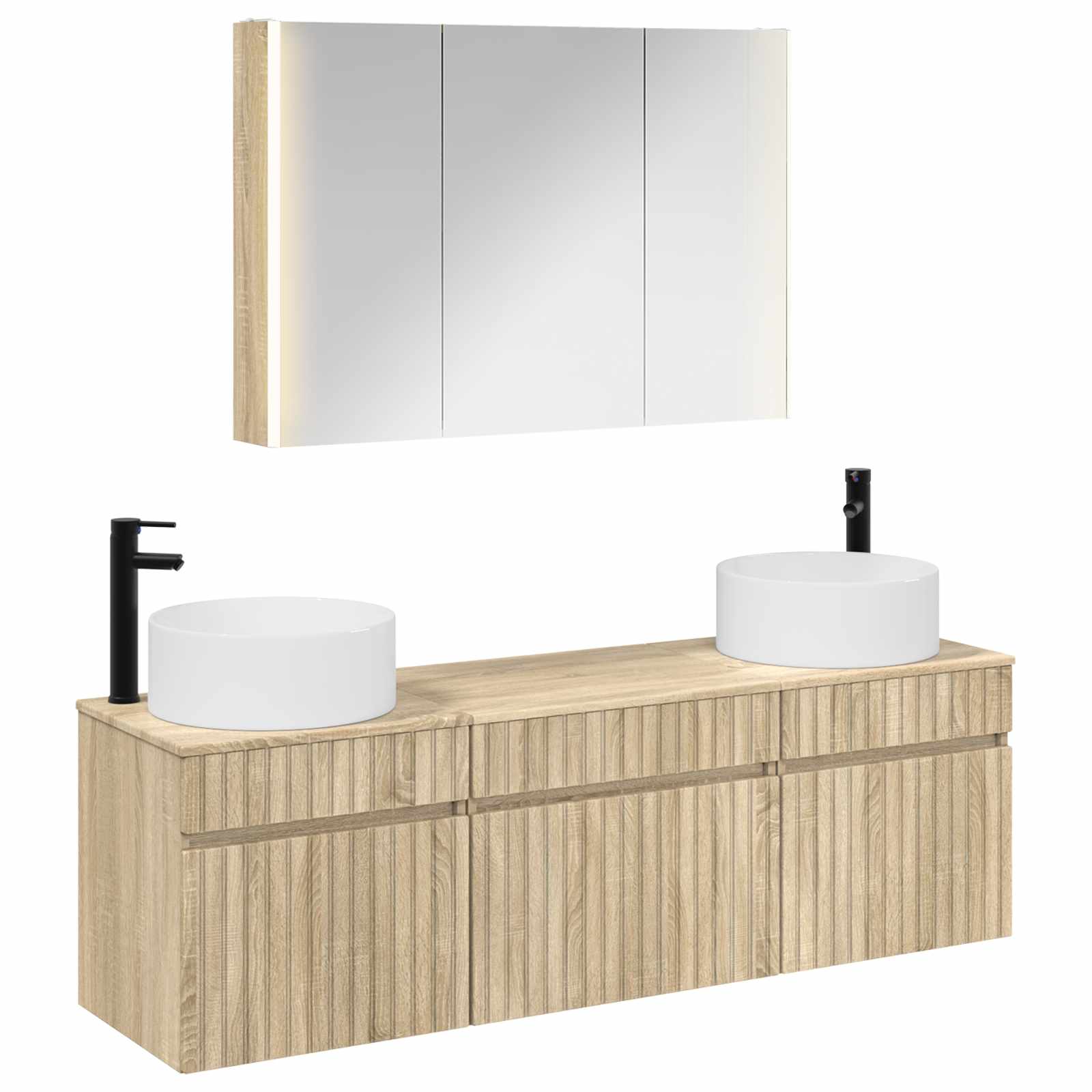 Set ormarića za kupaonicu 4 pcs Hrast sonoma