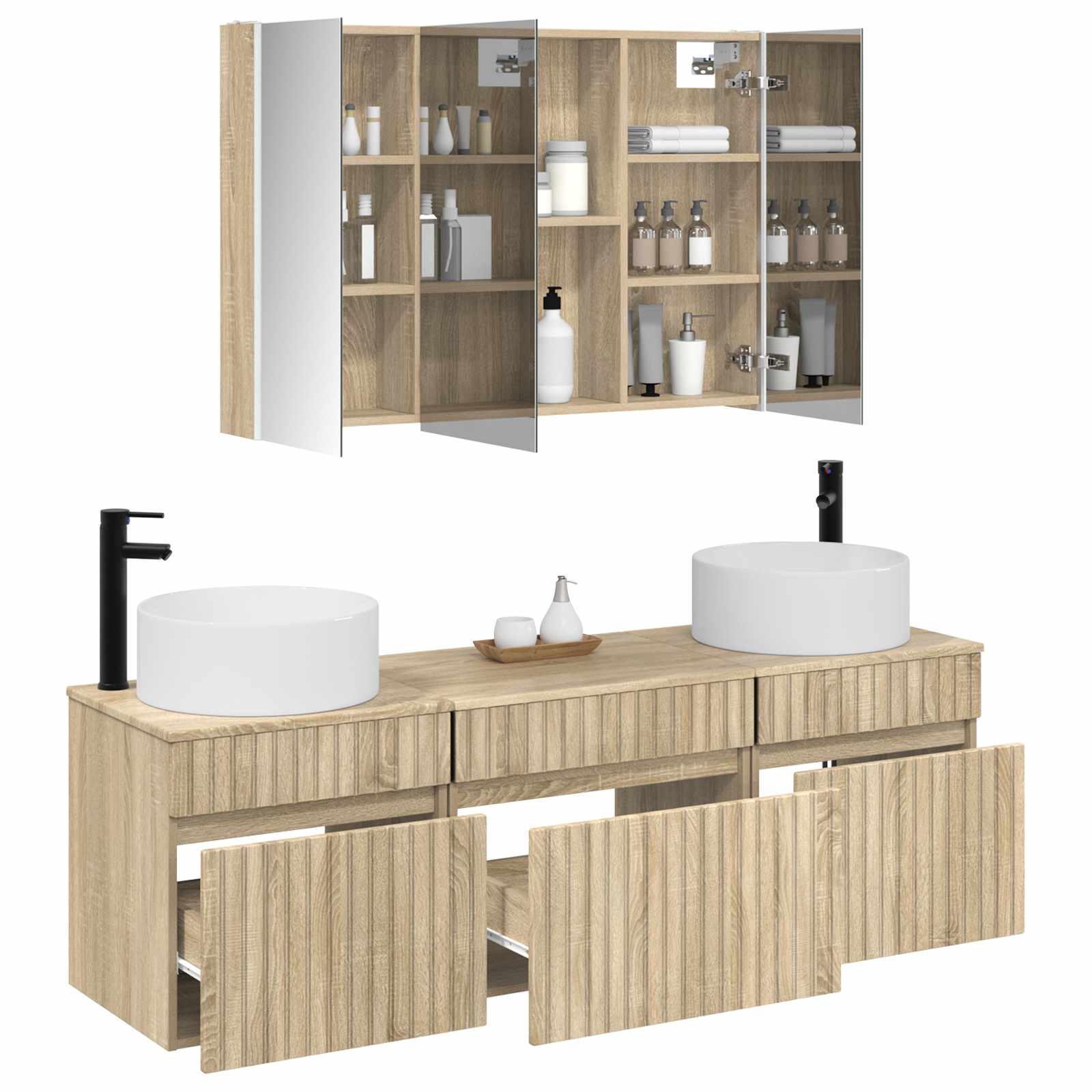 Set ormarića za kupaonicu 4 pcs Hrast sonoma
