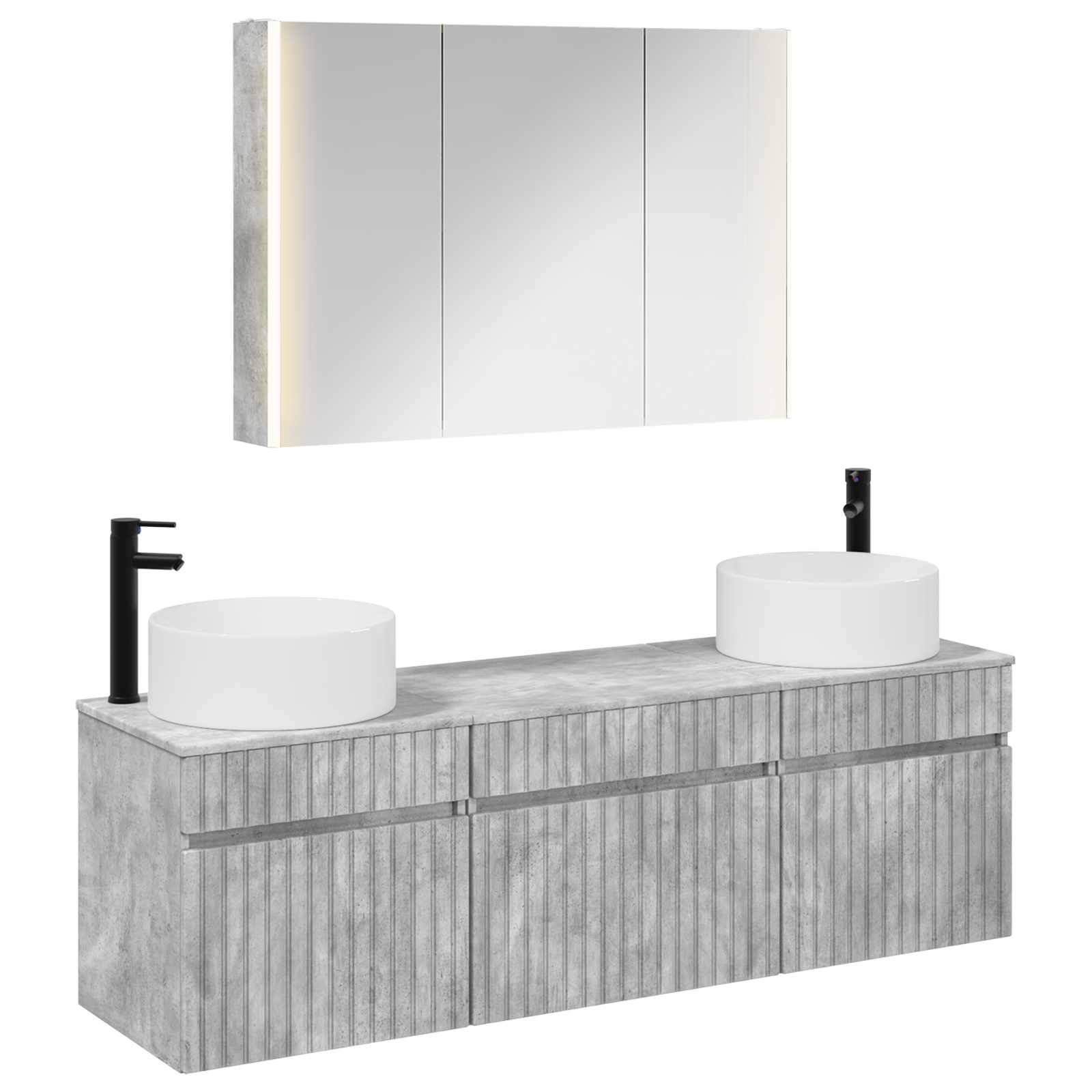 Set ormarića za kupaonicu 4 pcs Betonska siva