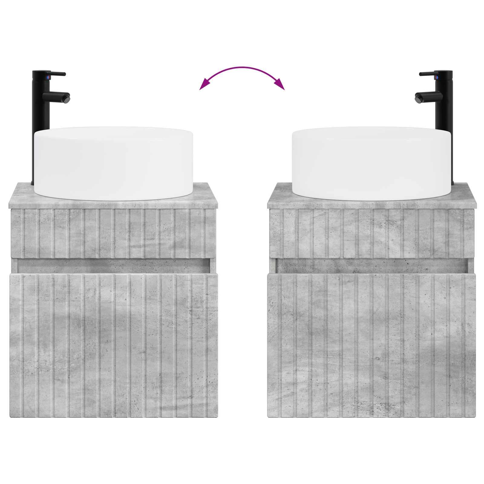 Set ormarića za kupaonicu 4 pcs Betonska siva