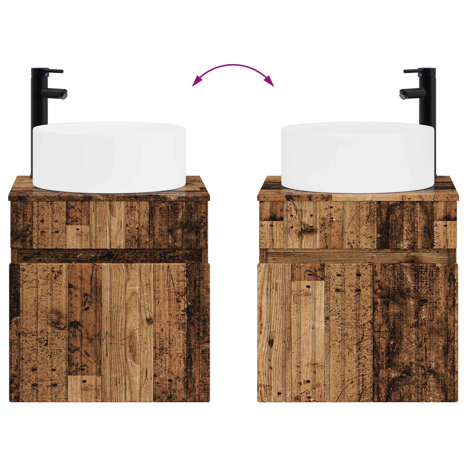 Set ormarića za kupaonicu 4 pcs Staro drvo 103,5 x 15,5 x 70 cm