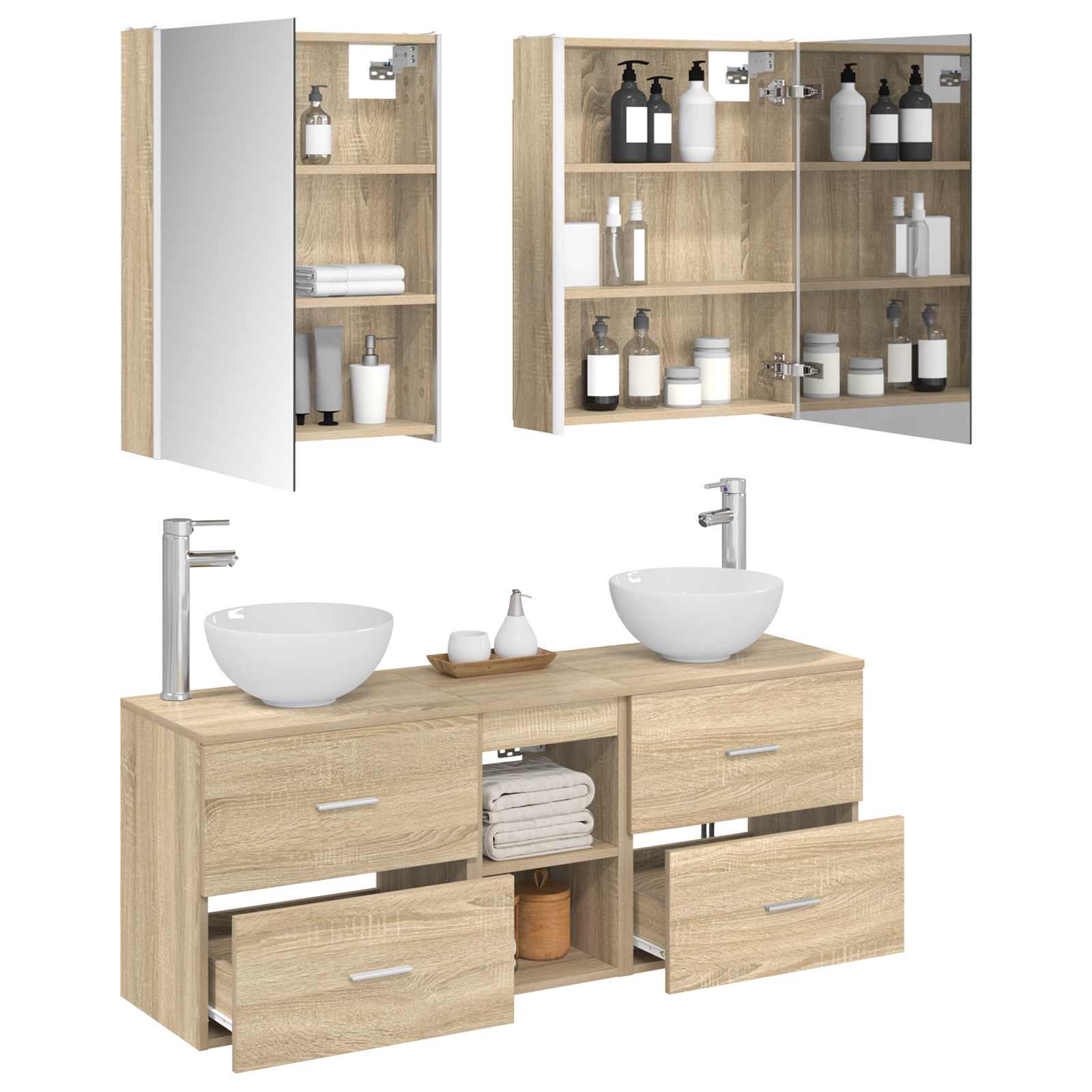 Set ormarića za kupaonicu 5 pcs Hrast sonoma 53 x 15,5 x 70 cm