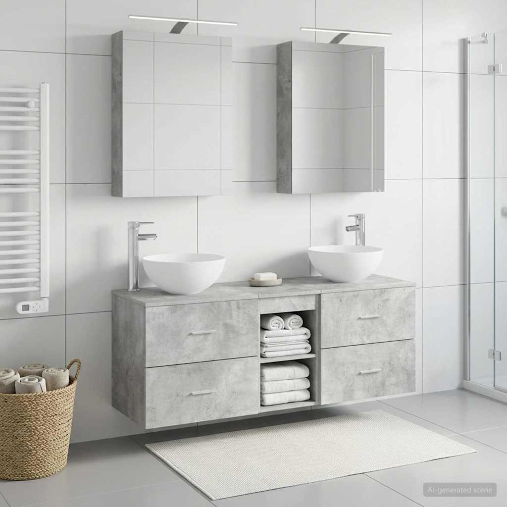 Set namještaja za kupaonicu 5 pcs Betonska siva