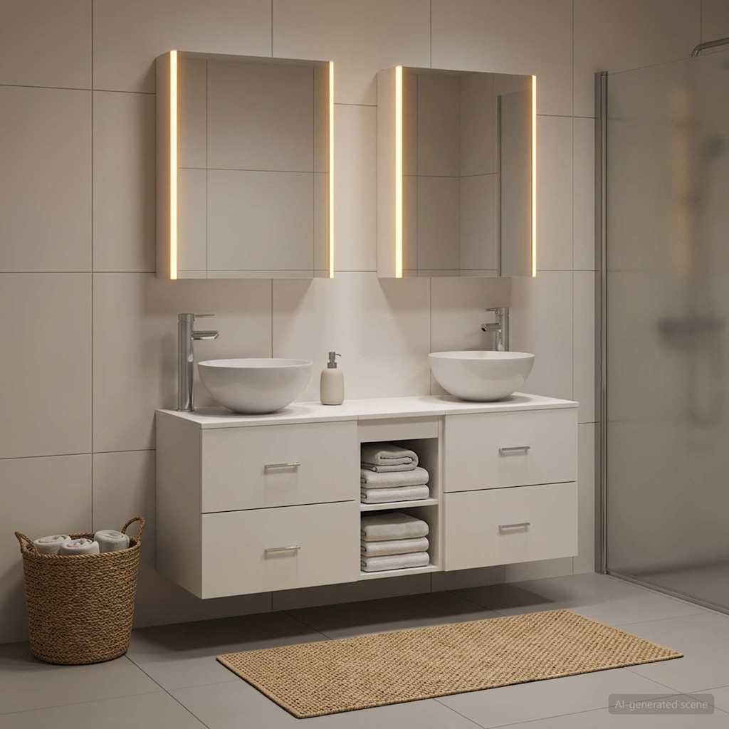 Set namještaja za kupaonicu 5 pcs Bijela