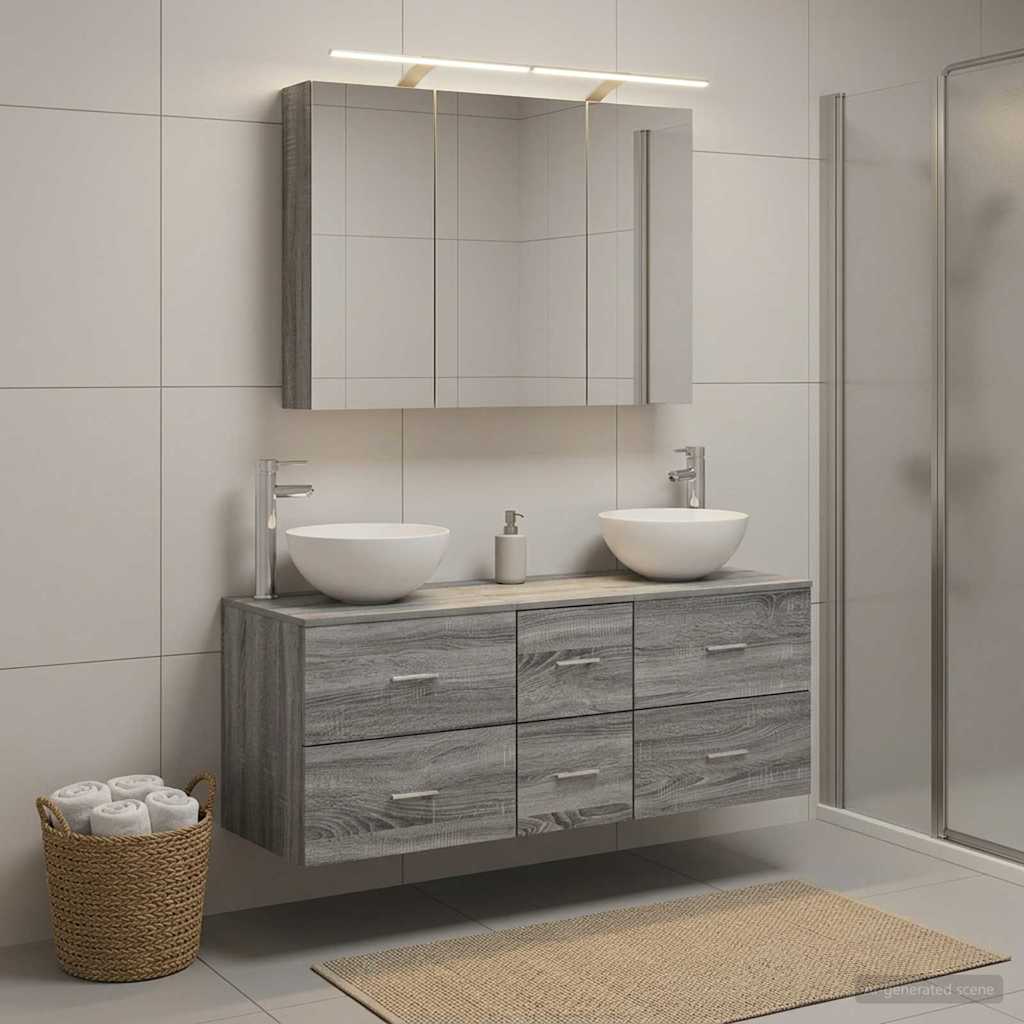Set namještaja za kupaonicu 4 pcs Siva Sonoma