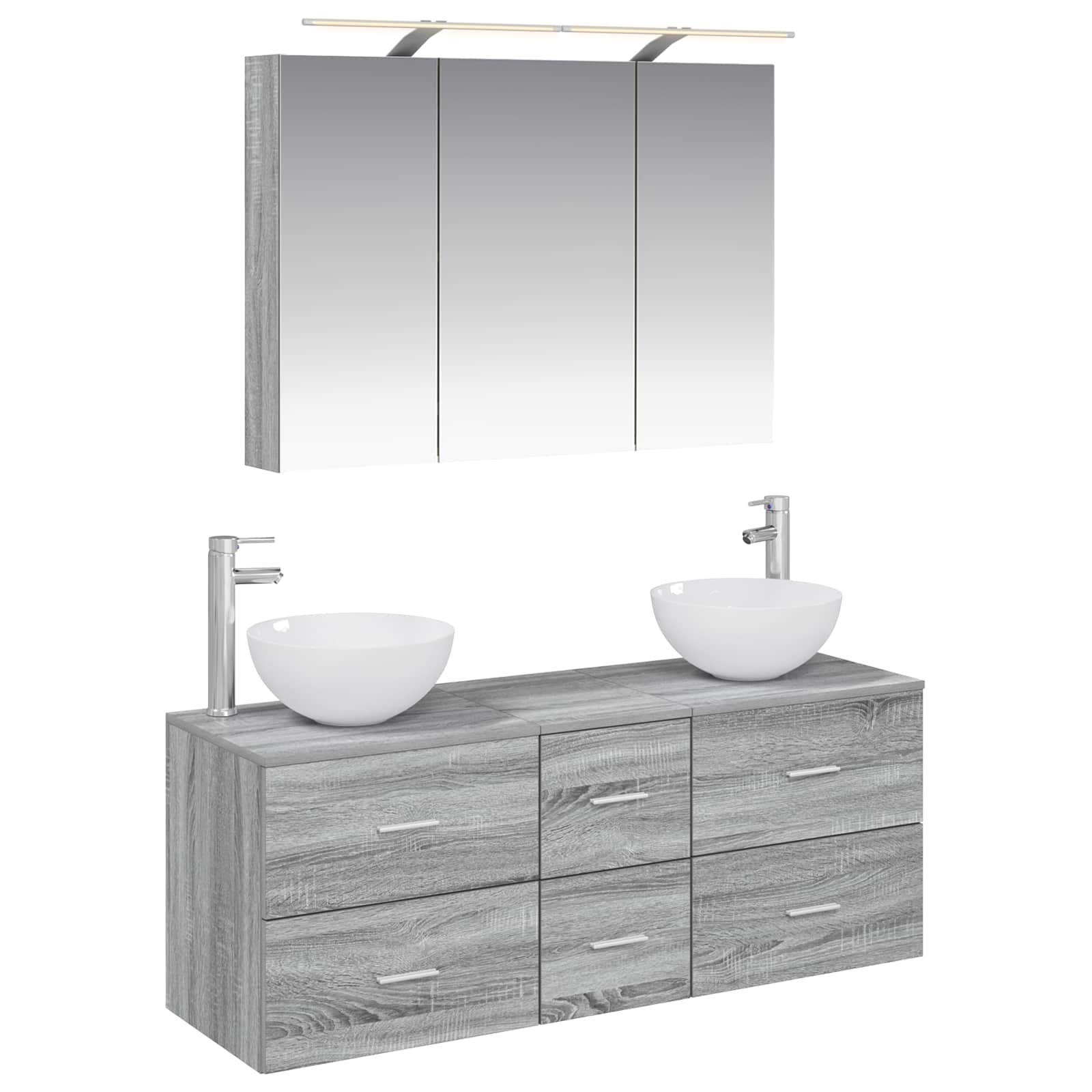 Set namještaja za kupaonicu 4 pcs Siva Sonoma