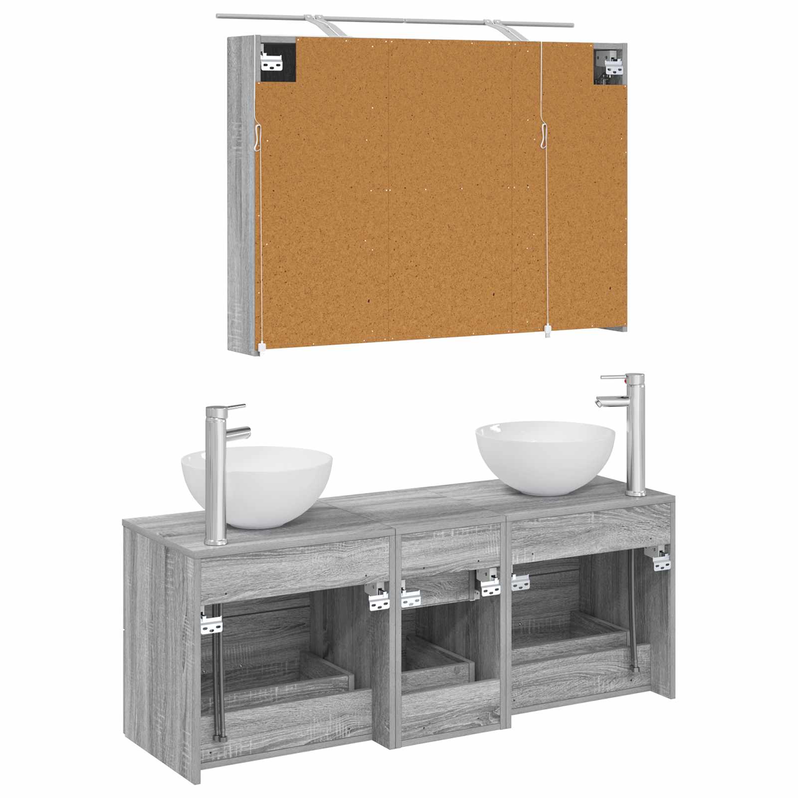 Set namještaja za kupaonicu 4 pcs Siva Sonoma