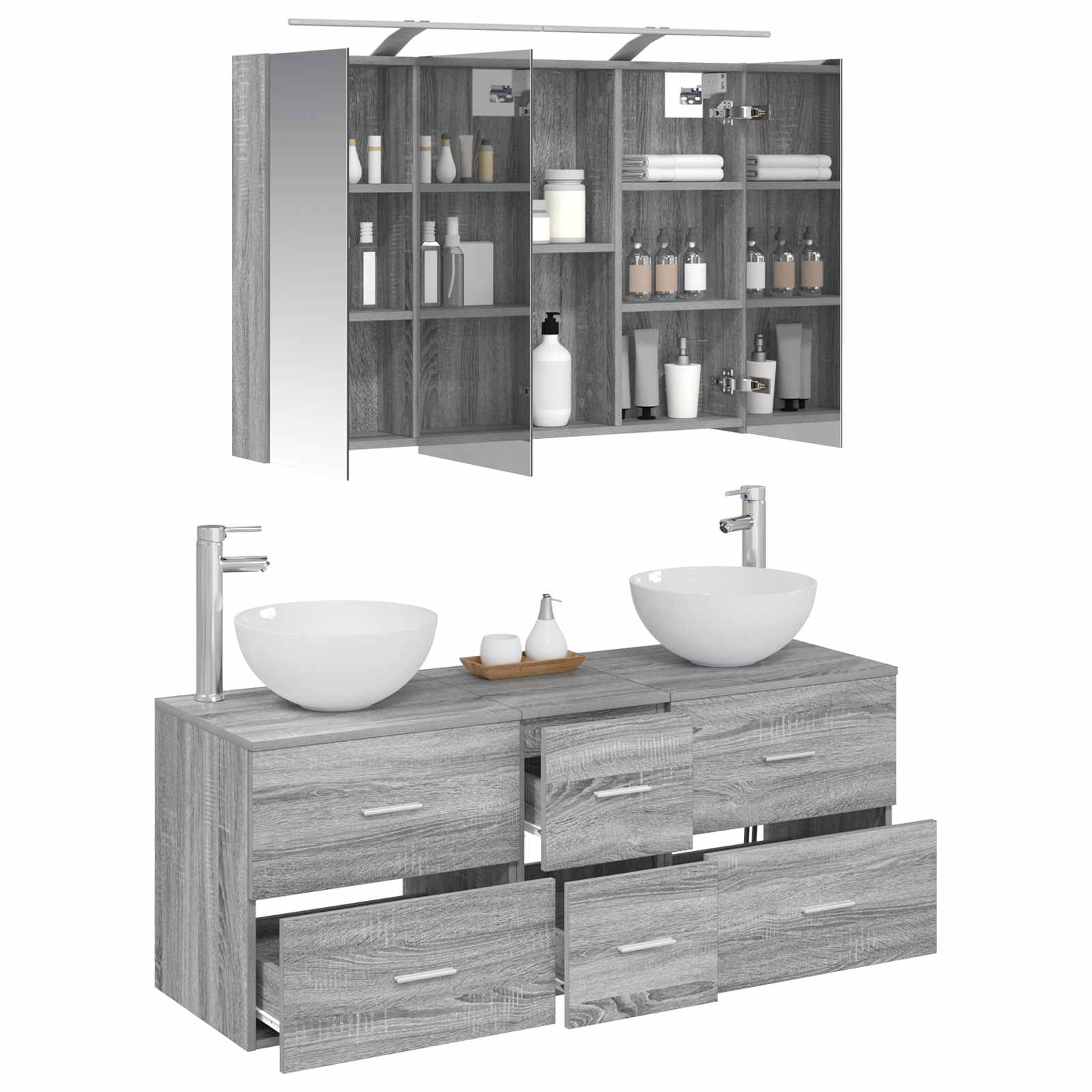 Set namještaja za kupaonicu 4 pcs Siva Sonoma