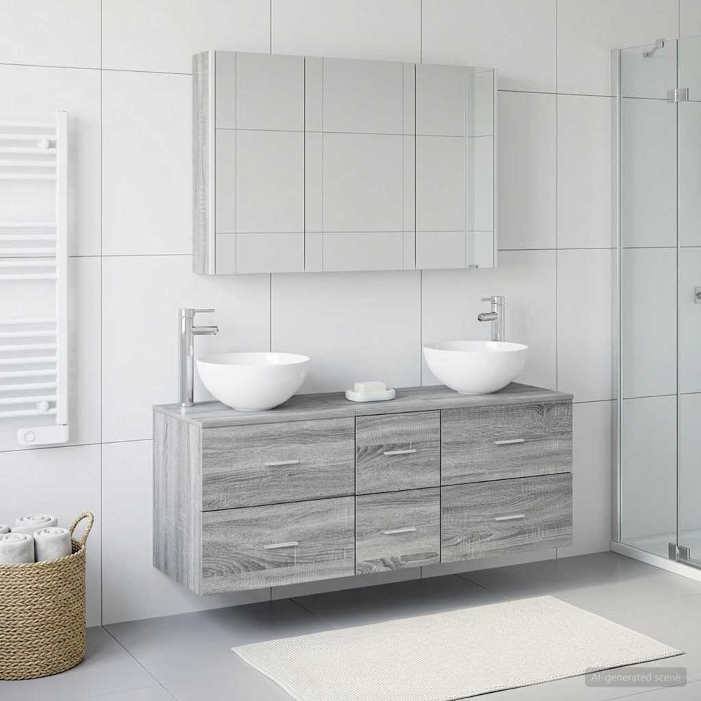 Set namještaja za kupaonicu 4 pcs Siva Sonoma