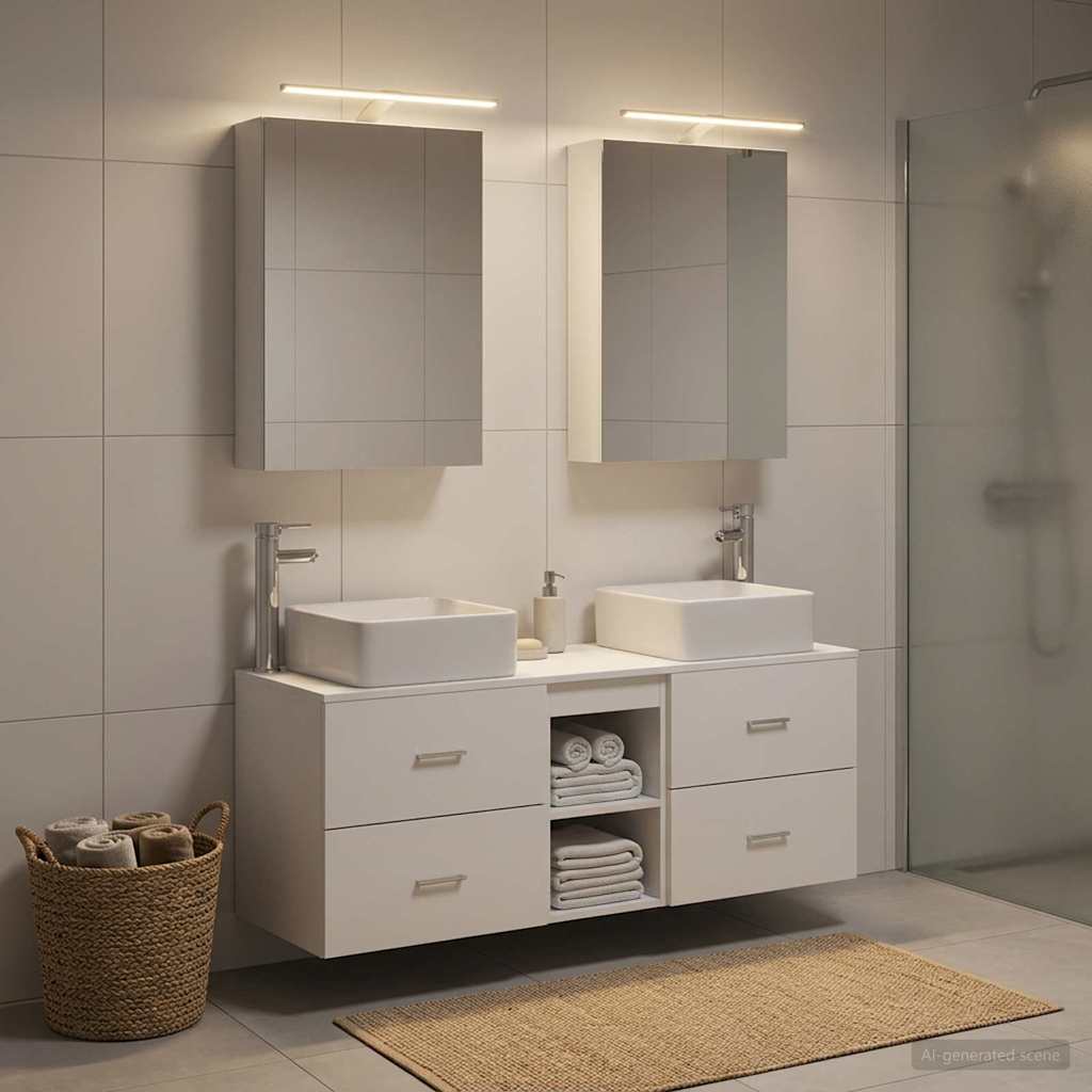 Set namještaja za kupaonicu 5 pcs Bijela
