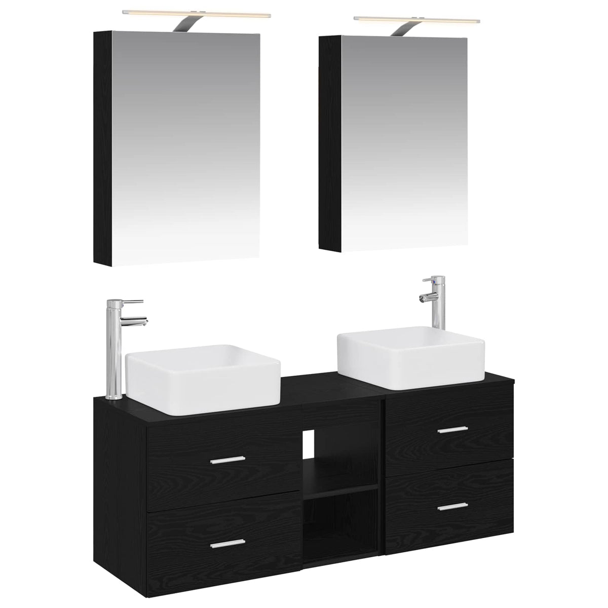 Set namještaja za kupaonicu 5 pcs Crni hrast