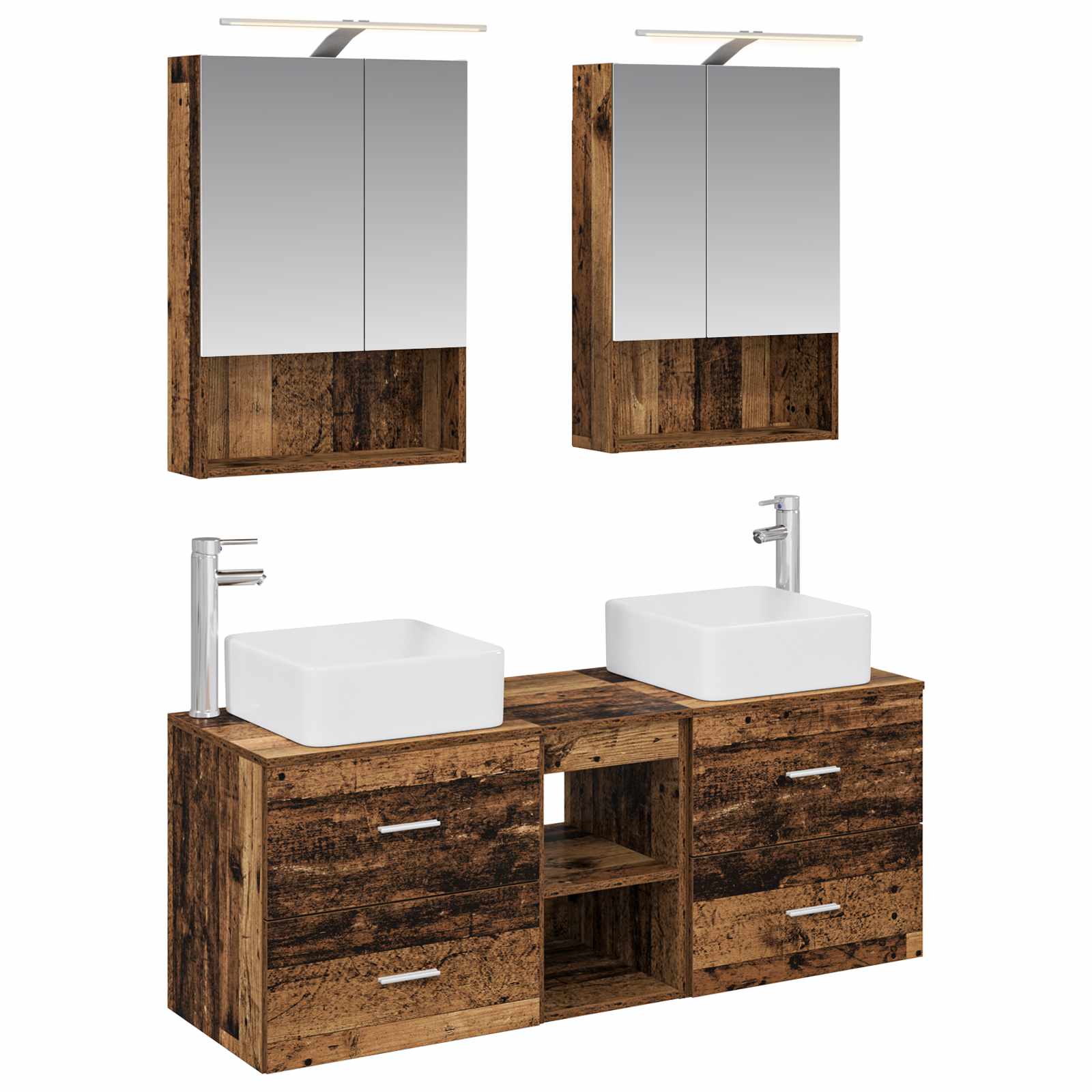 Set namještaja za kupaonicu 5 pcs Staro drvo
