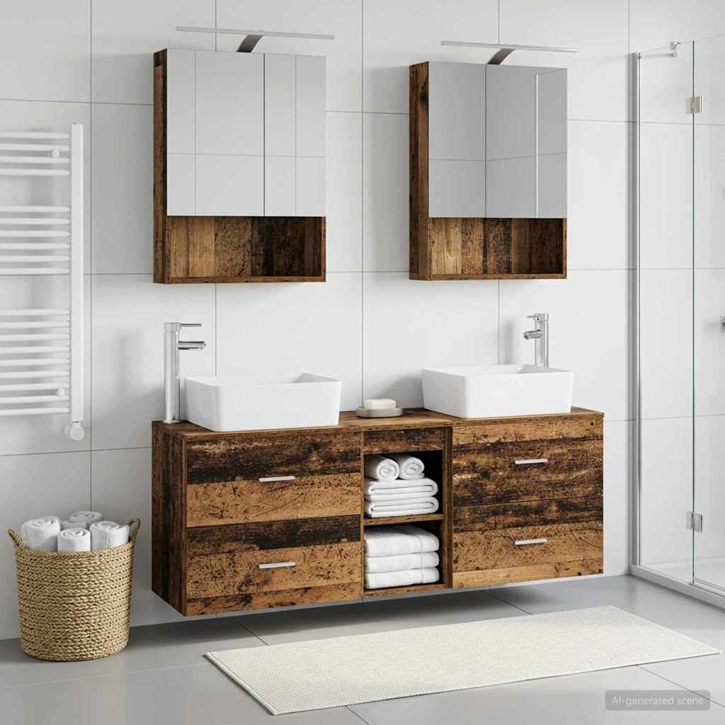 Set namještaja za kupaonicu 5 pcs Staro drvo