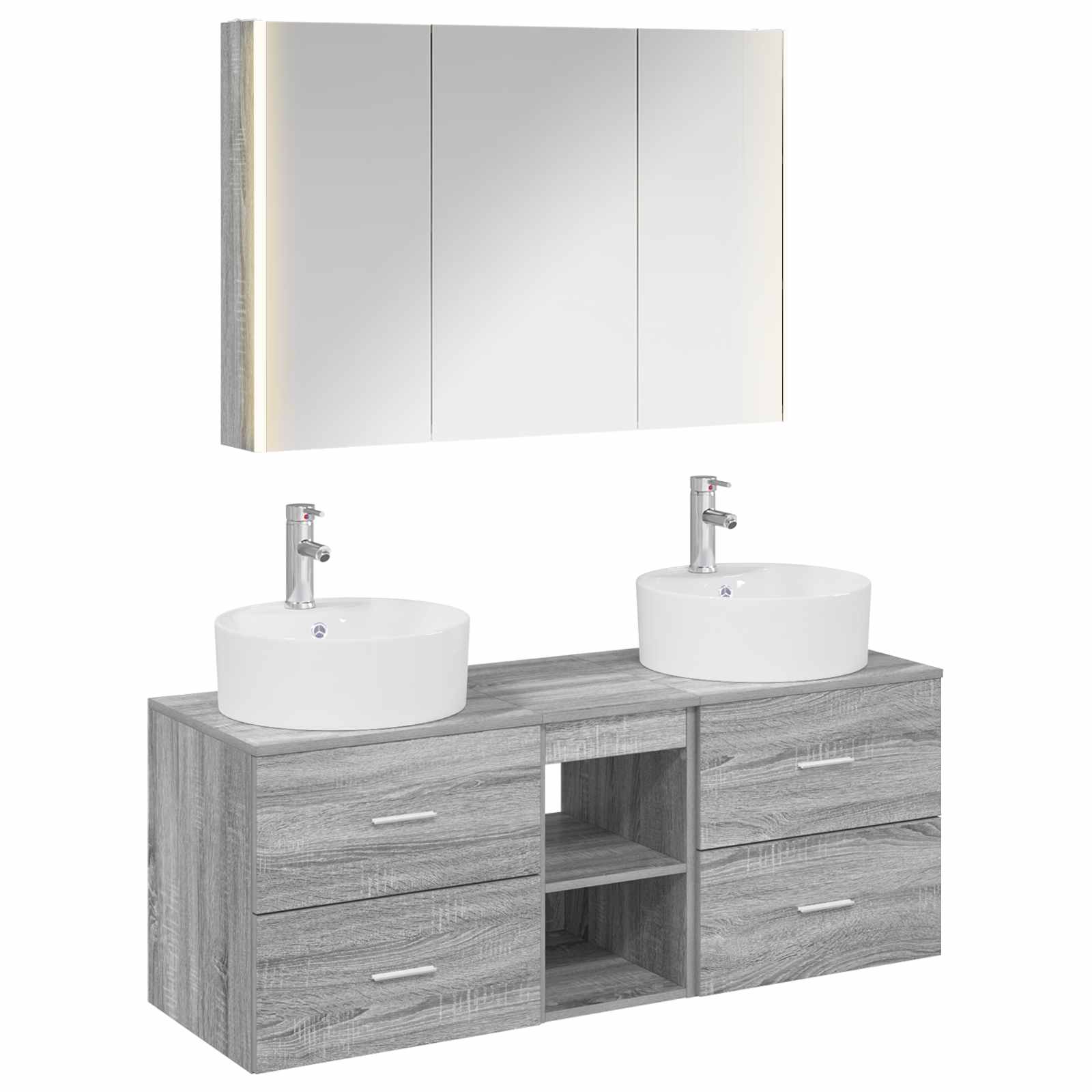 Set namještaja za kupaonicu 4 pcs Siva Sonoma