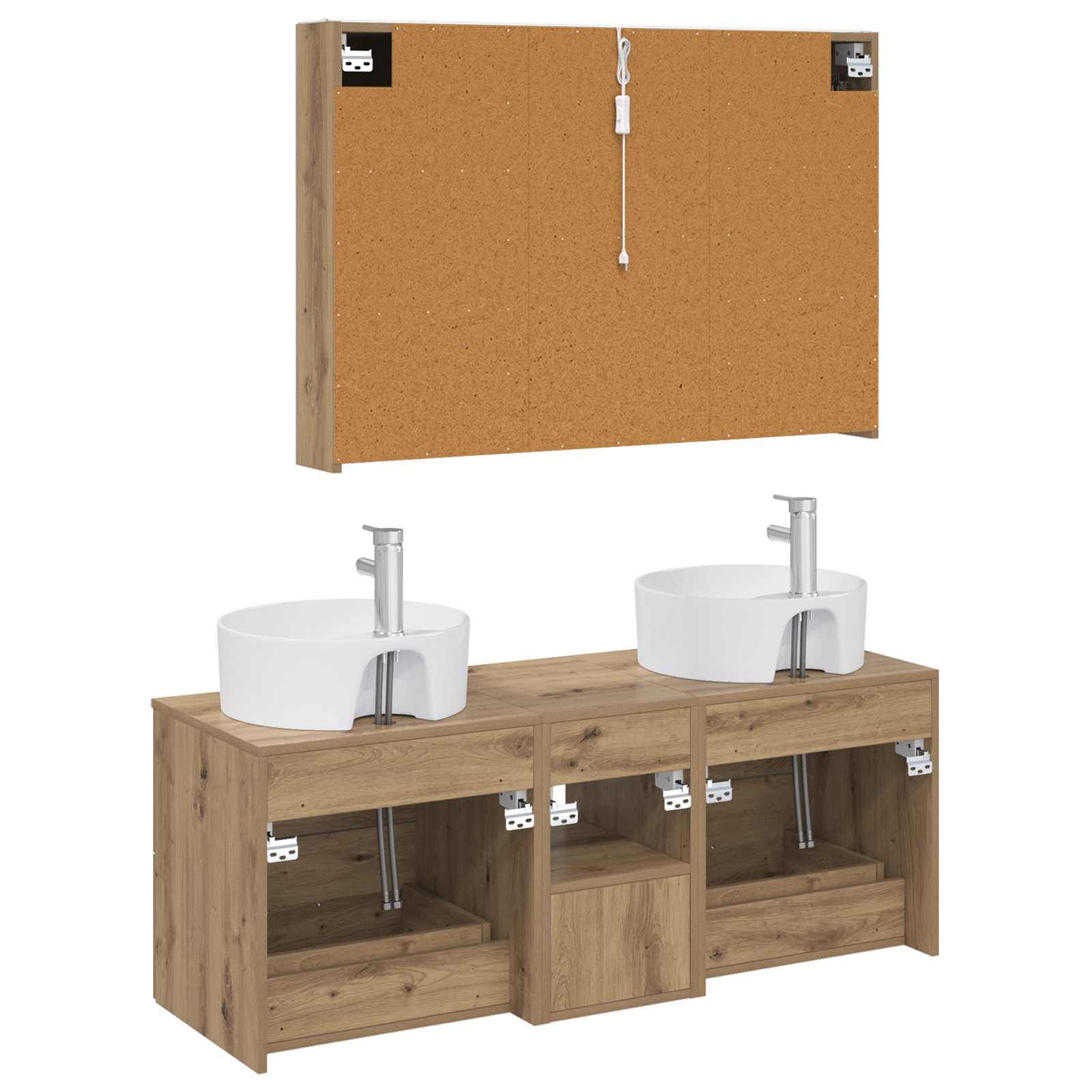 Set namještaja za kupaonicu 4 pcs Hrast artisan
